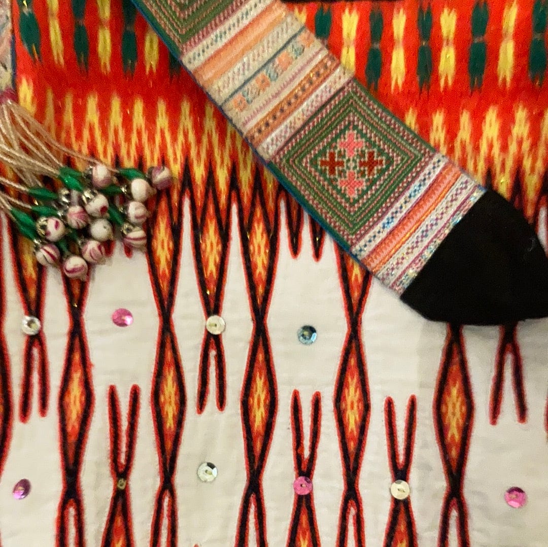 SisterGolden Bag Yarn Bomb Handmade Hmong Satchel