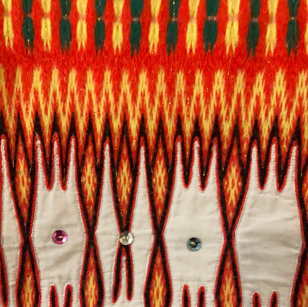 SisterGolden Bag Yarn Bomb Handmade Hmong Satchel