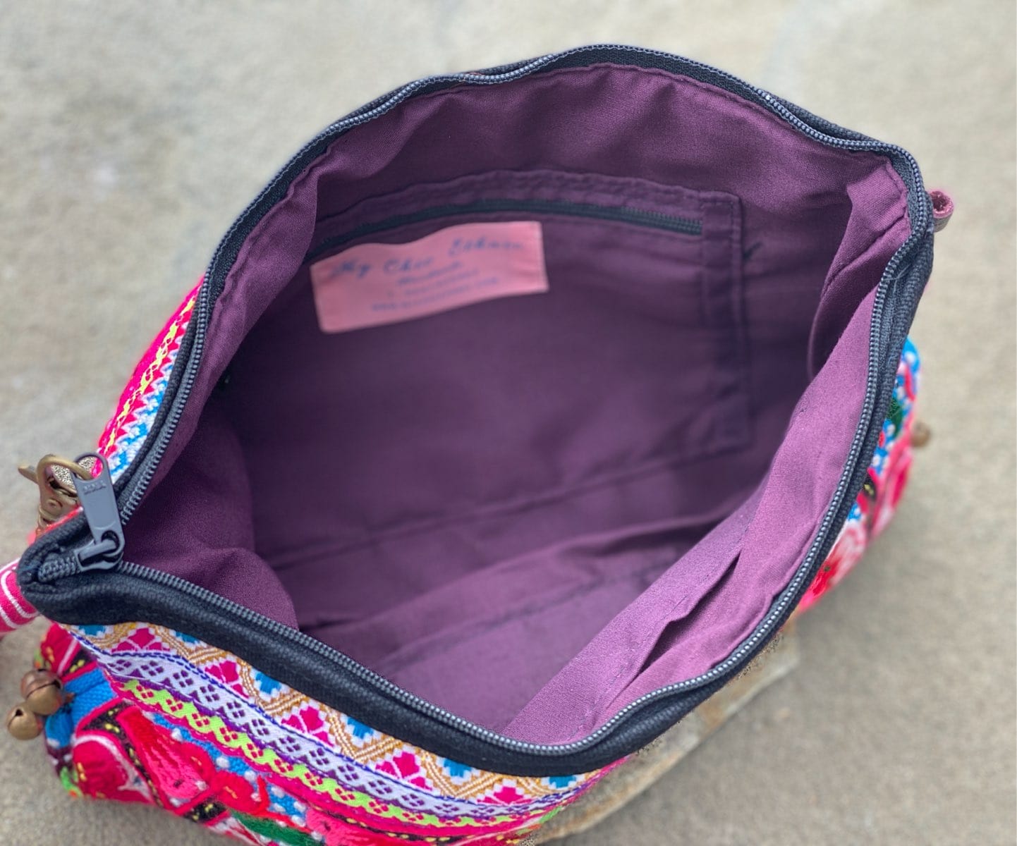 SisterGolden Bags Hmong Flower Cat Clutch