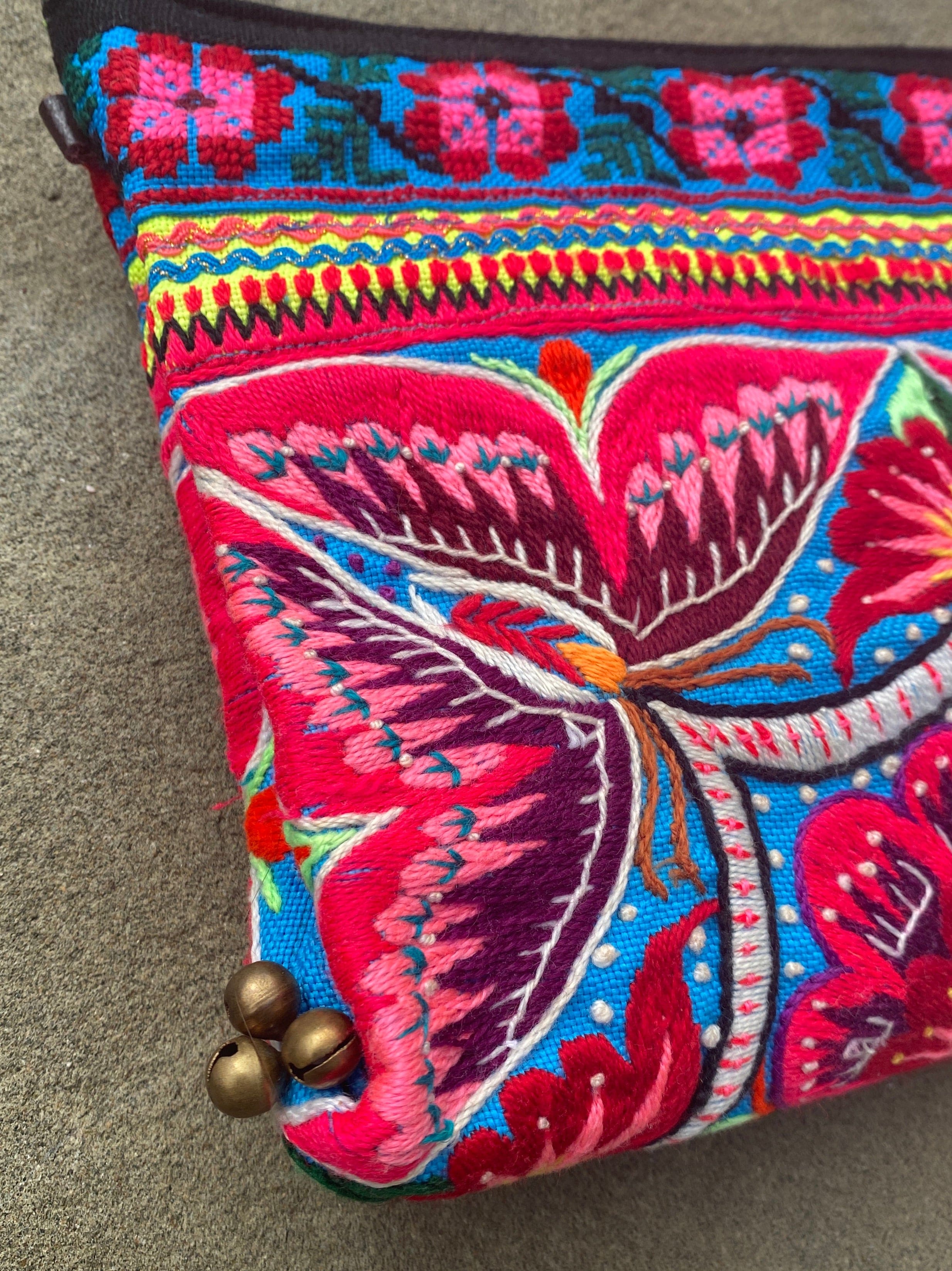 SisterGolden Bags Hmong Flower Clutch