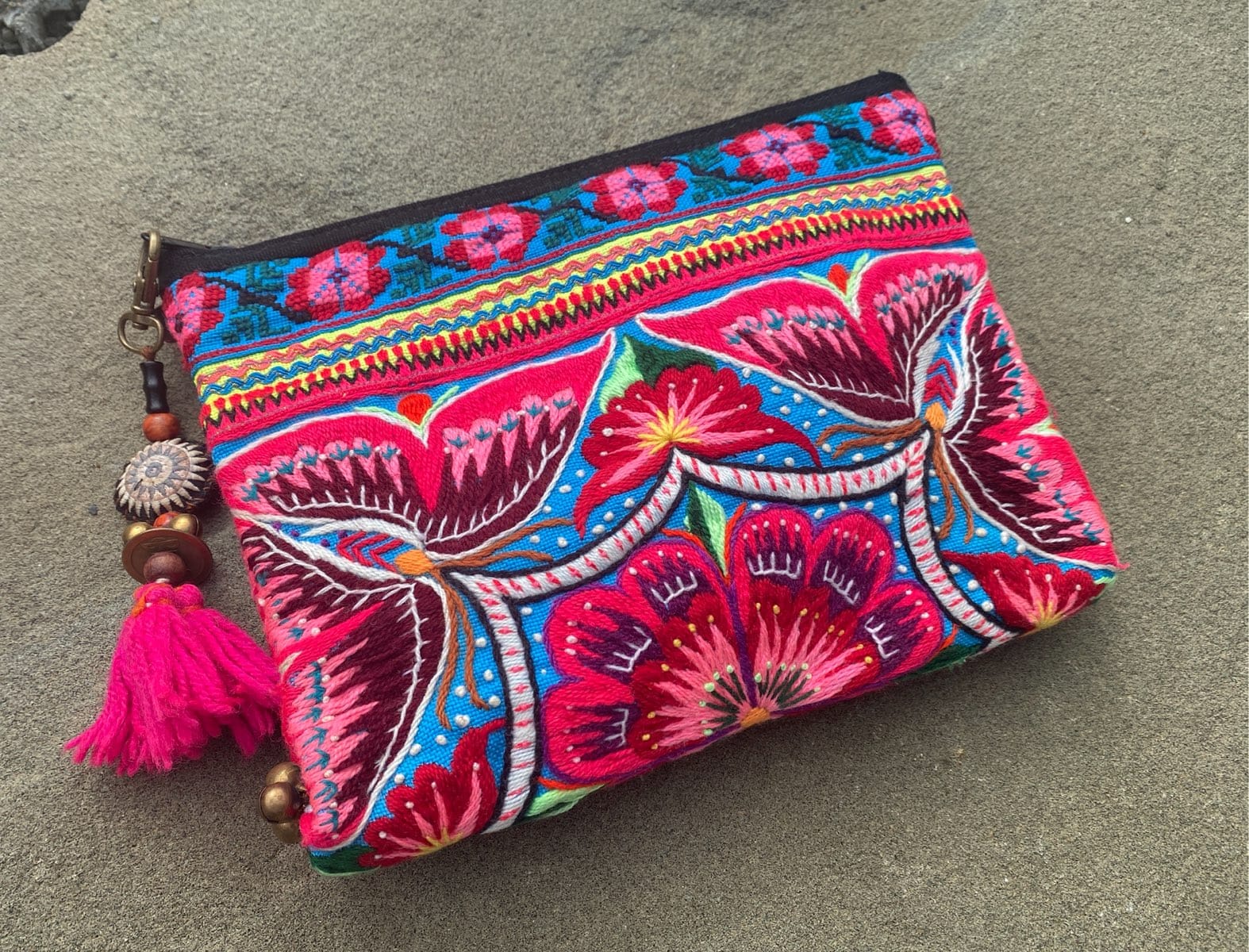 SisterGolden Bags Hmong Flower Clutch