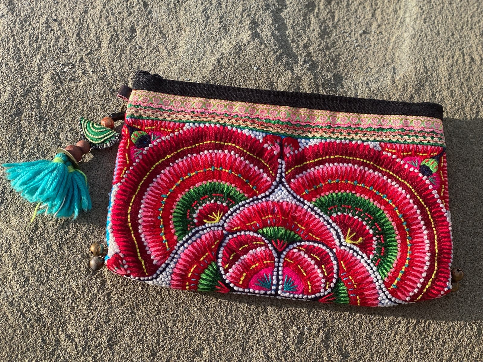 SisterGolden Bags Hmong Rainbow Clutch