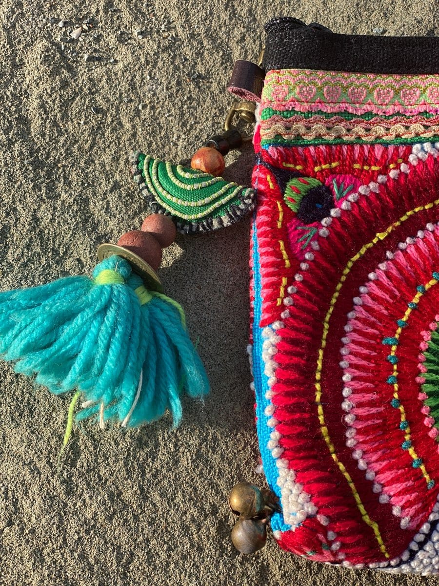 SisterGolden Bags Hmong Rainbow Clutch