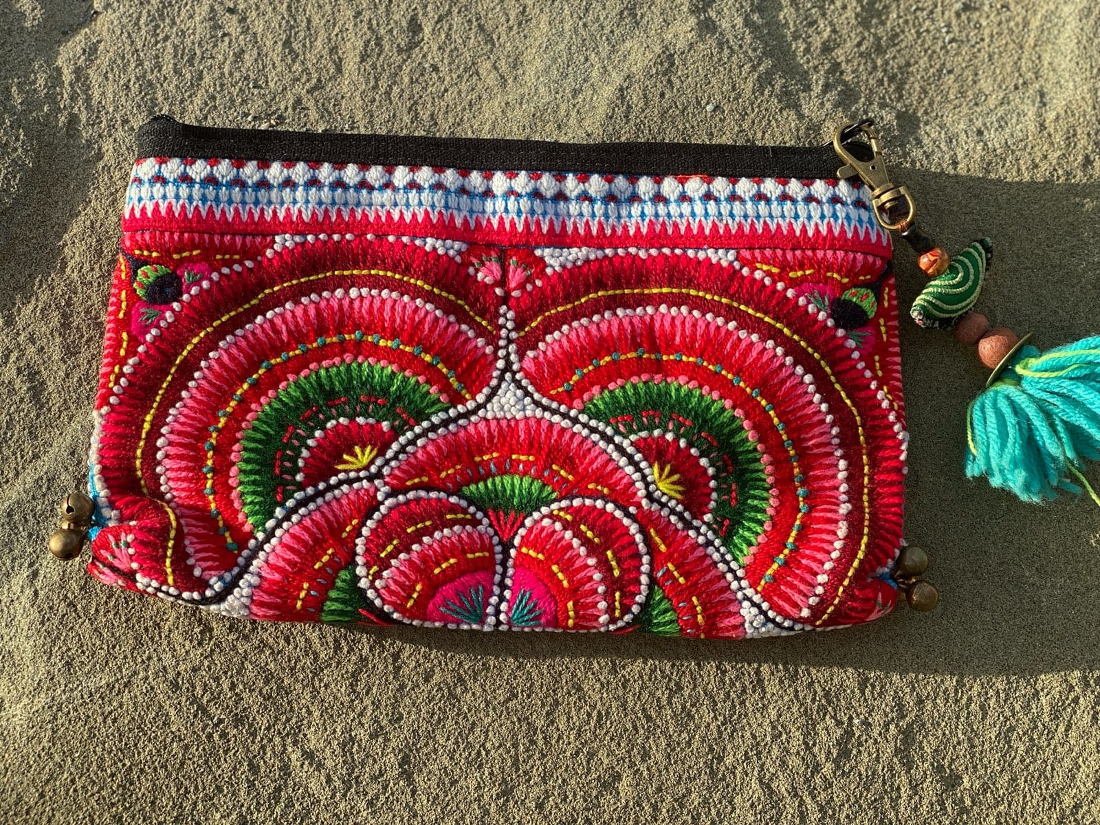 SisterGolden Bags Hmong Rainbow Clutch
