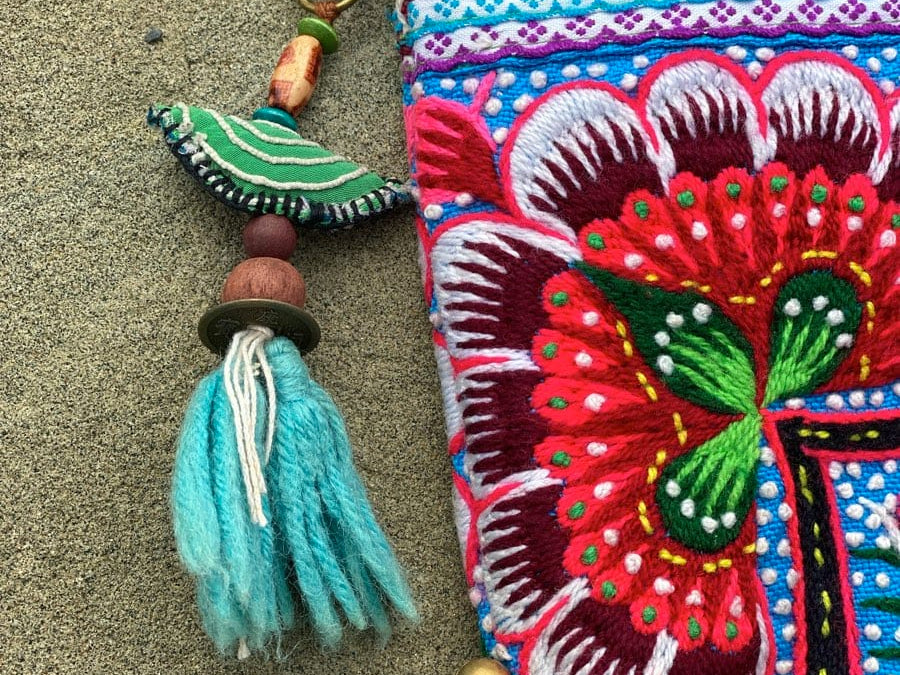 SisterGolden Bags Hmong Two Birds Clutch