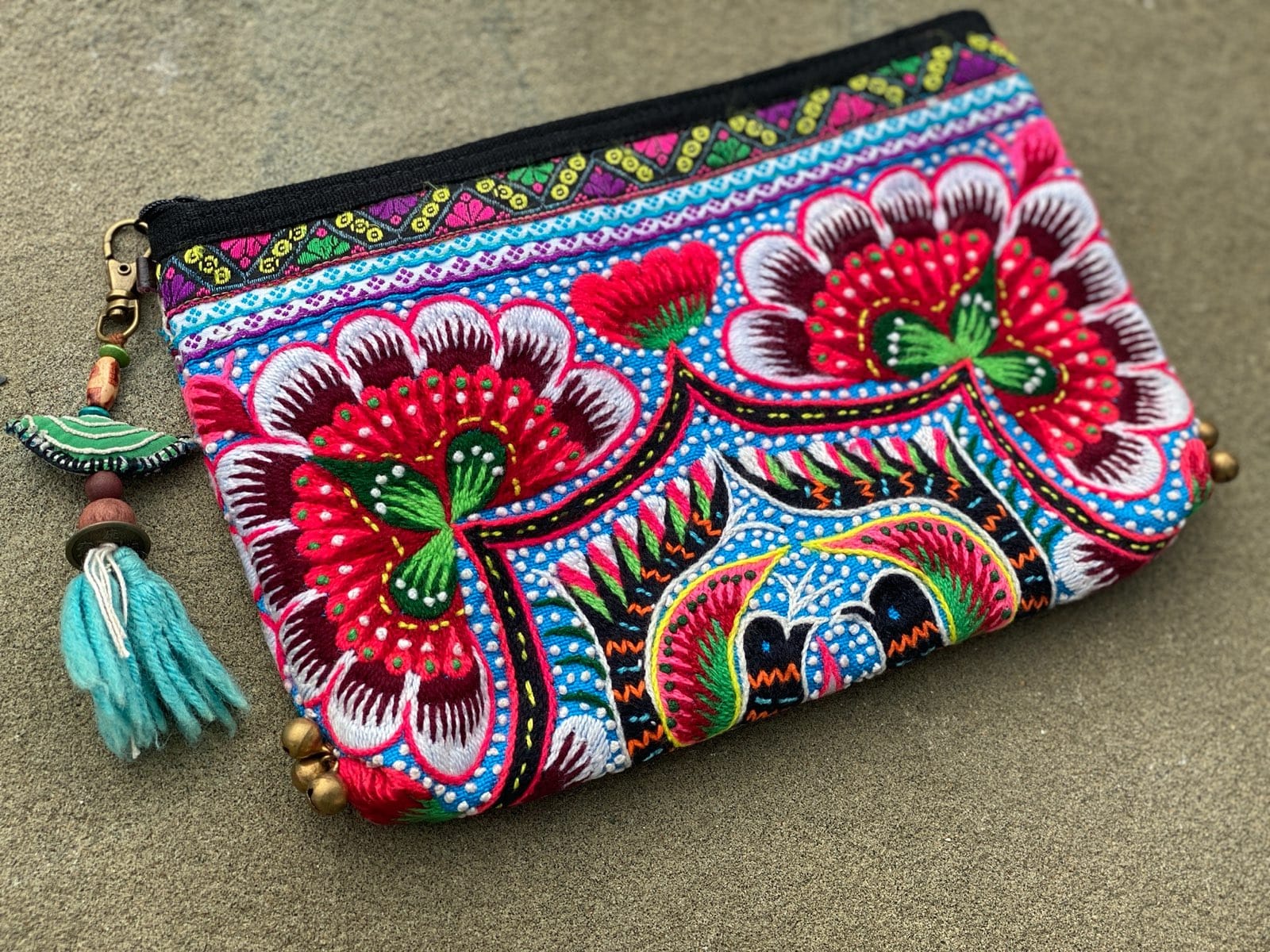 SisterGolden Bags Hmong Two Birds Clutch
