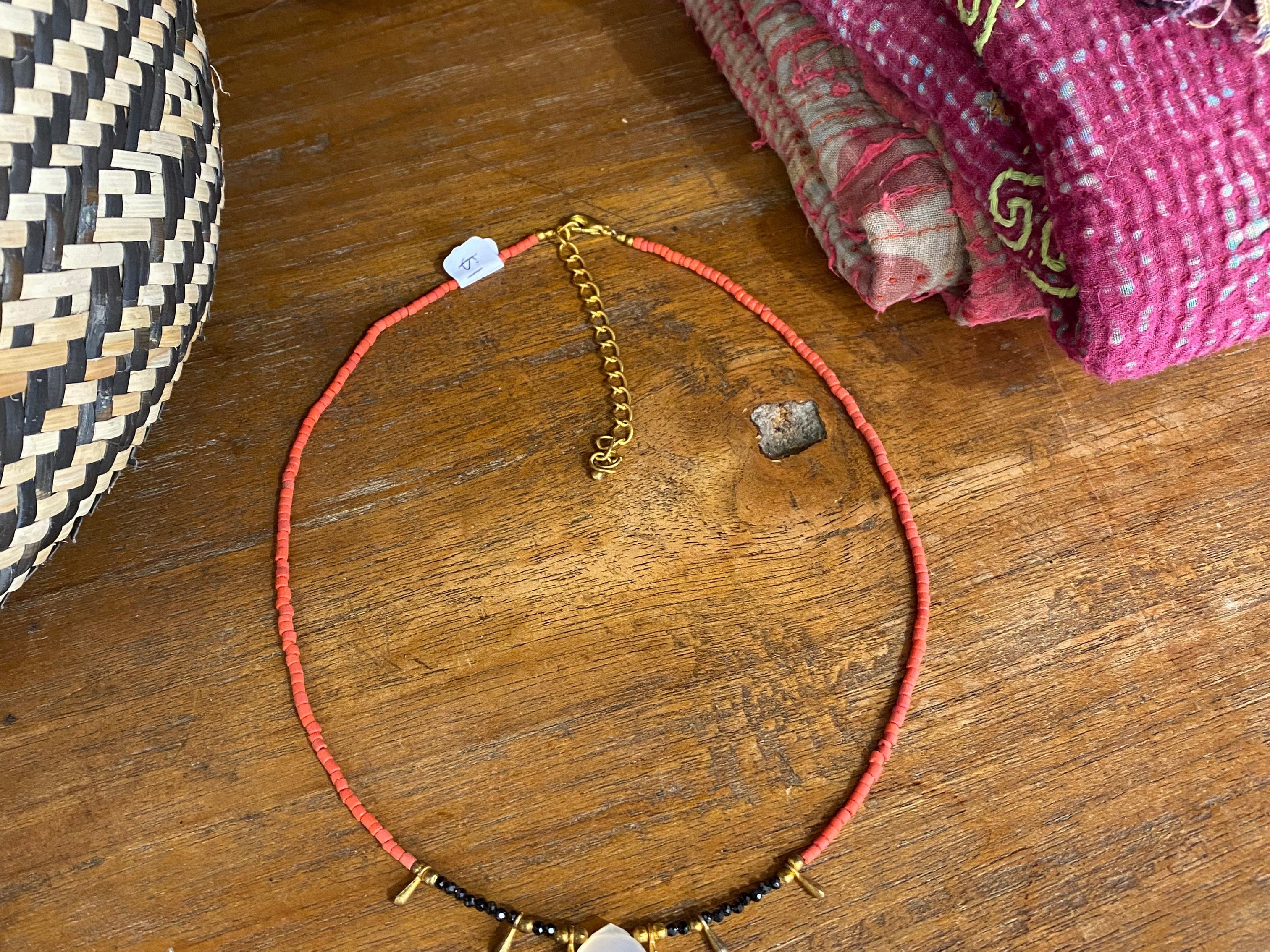 Sistergolden Beaded Crystal Necklace Red