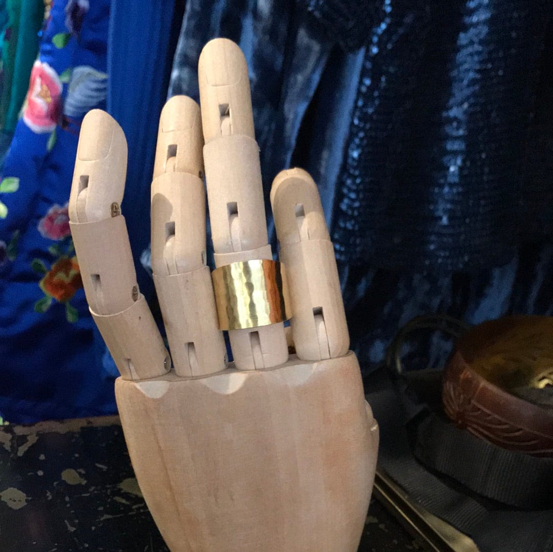 Sistergolden Beaten Large Brass Ring