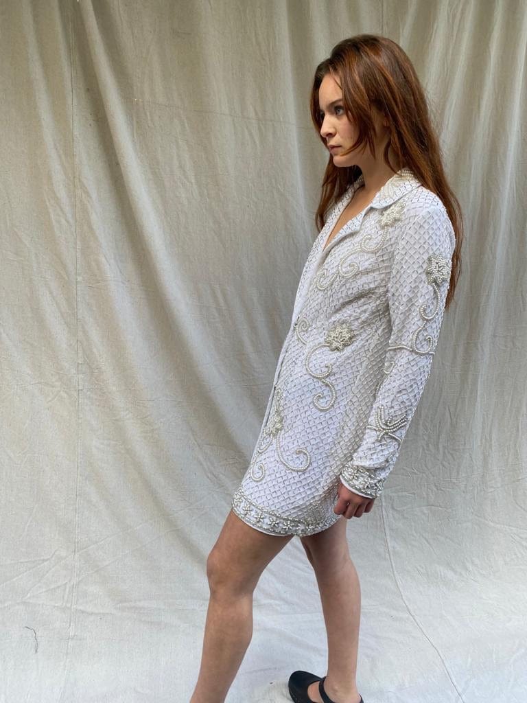 SISTERGOLDEN Boheme Beaded Blazer Dress