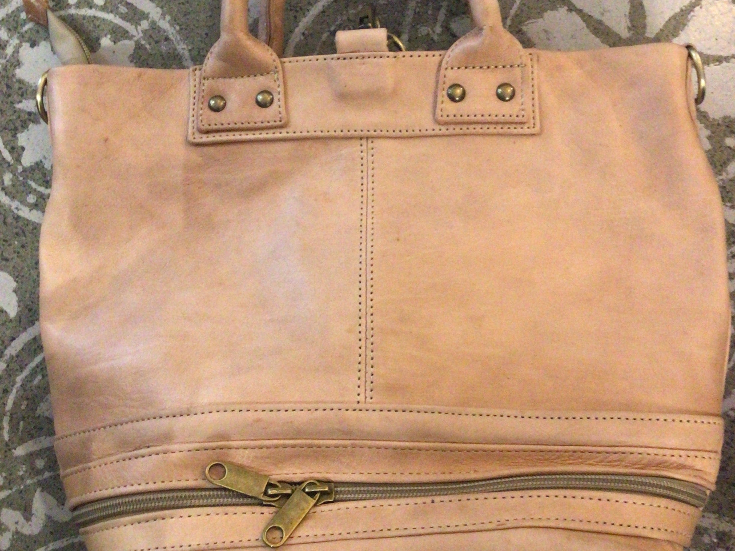 Sistergolden Cream  Leather Backpack Handbag