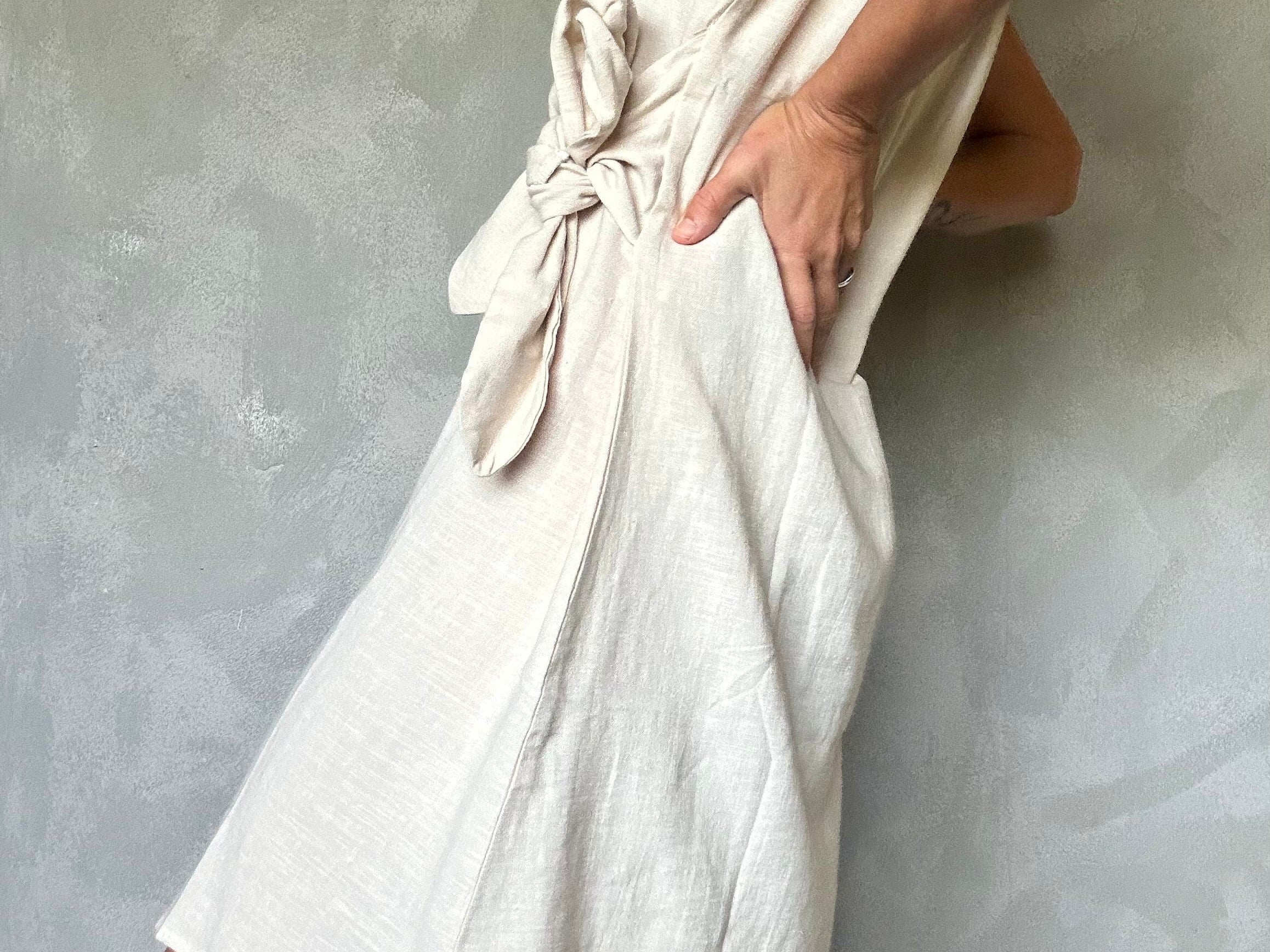 Sistergolden Cream TC Wrap Dress