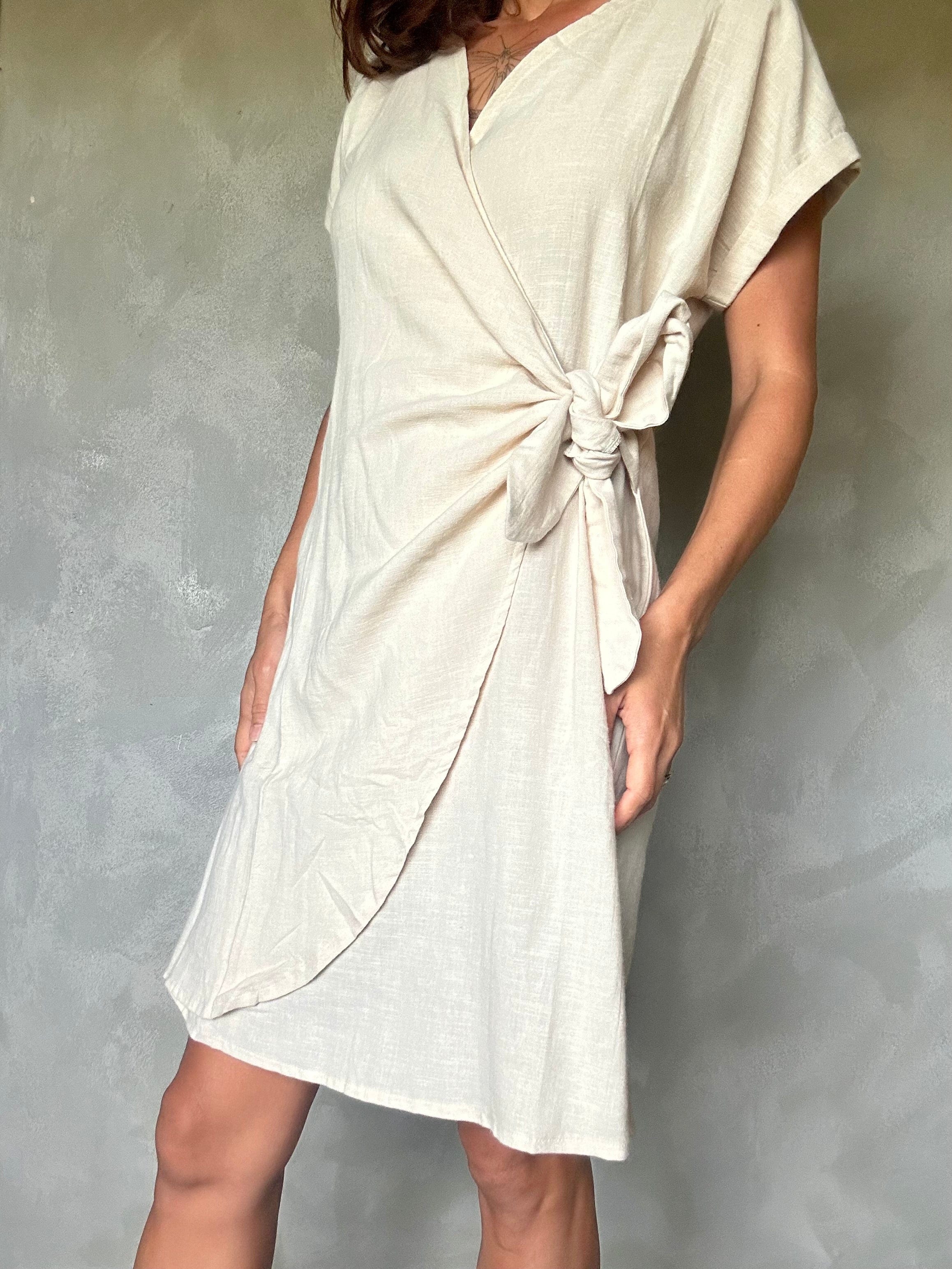 Sistergolden Cream TC Wrap Dress