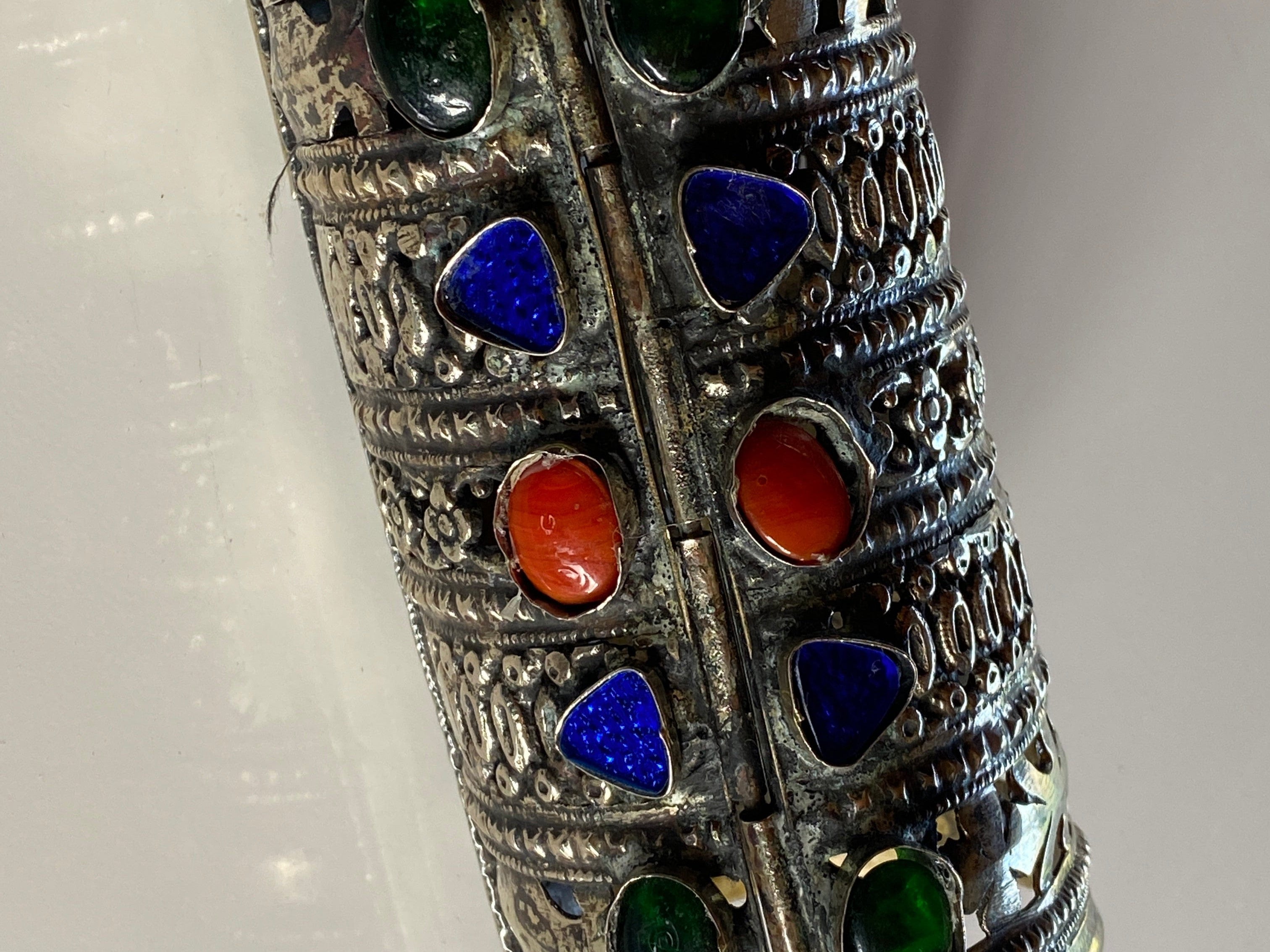 SisterGolden Cuff 5 Stone Hinged Belly Dance Cuff