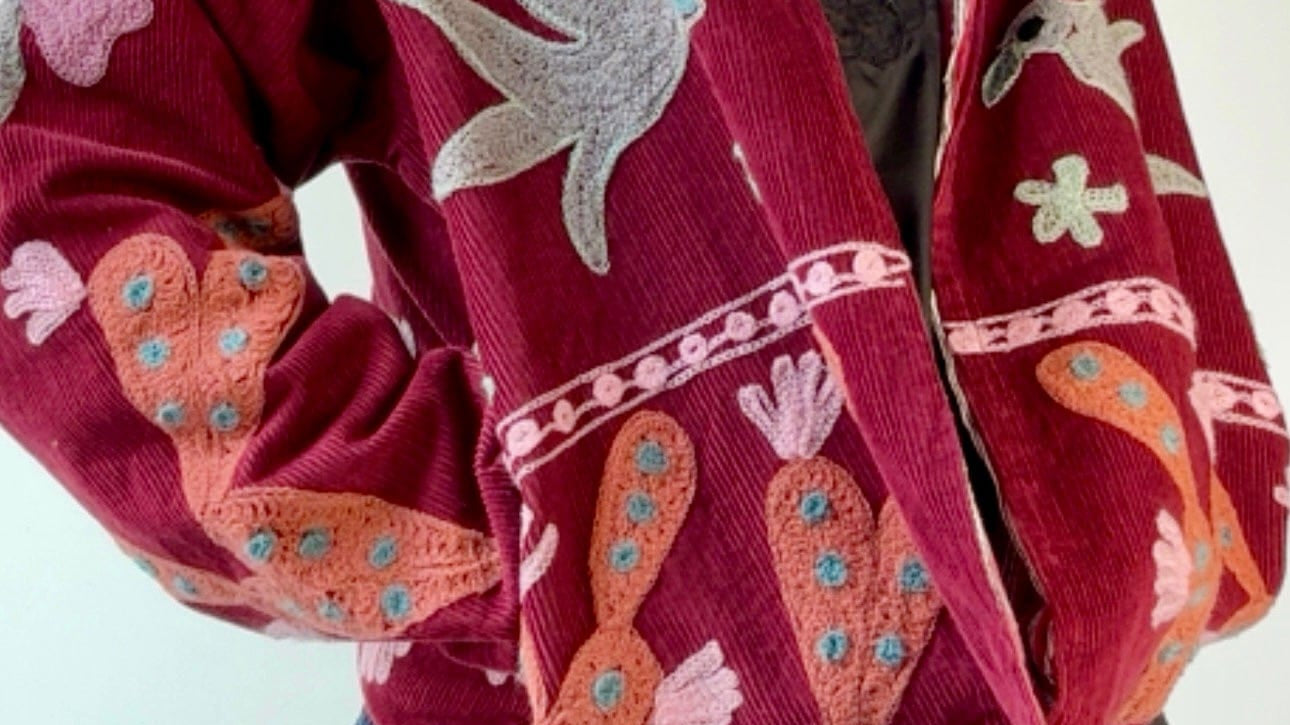 Sistergolden Dove Cord Jacket Berry