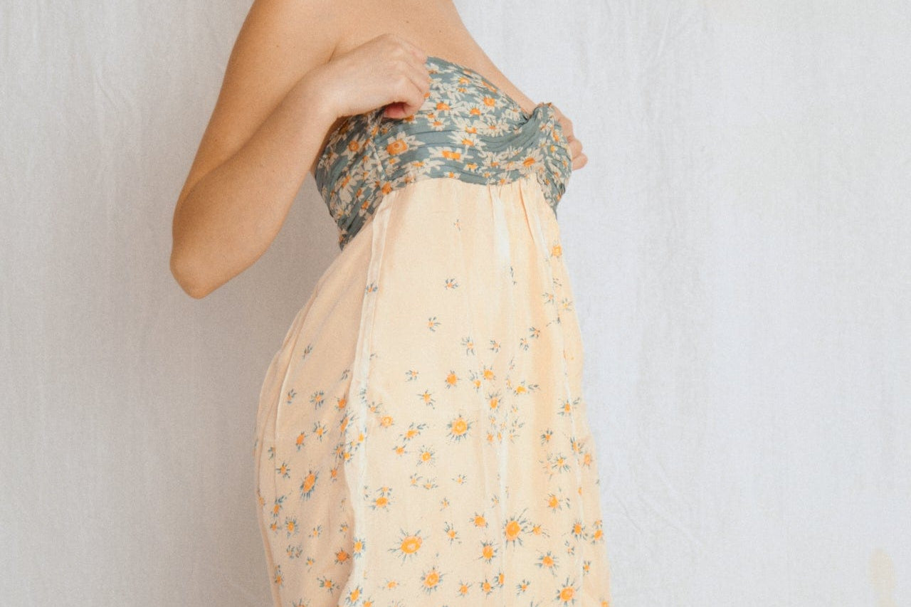 SisterGolden Dress Daisy Silk Halter Dress