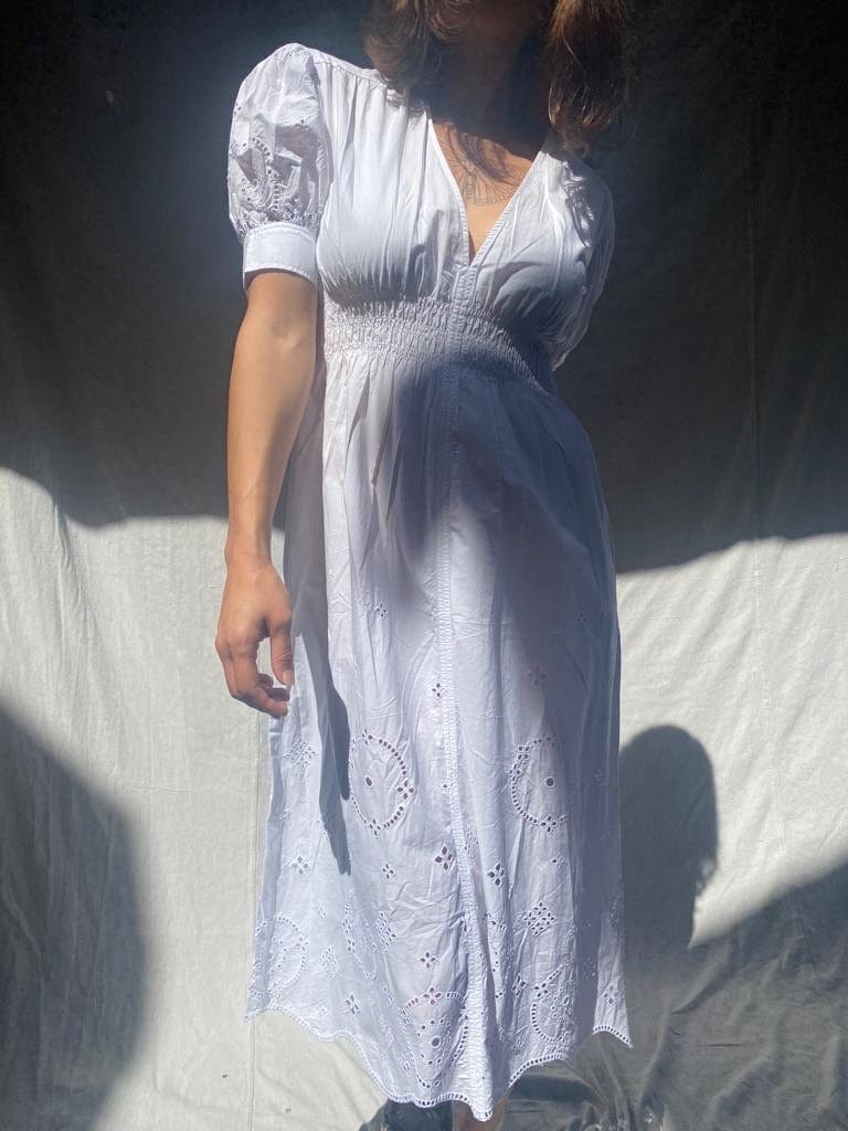 Ganni blue lace dress sale