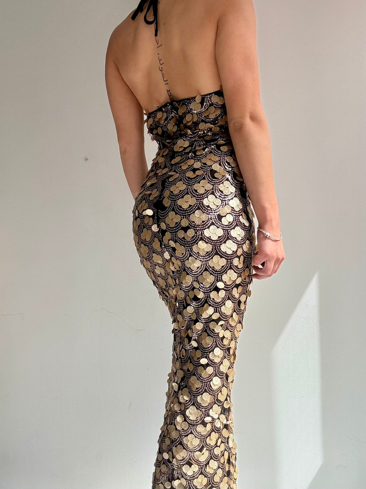 Sistergolden Dress Gold Dots Vintage Y2K Gown