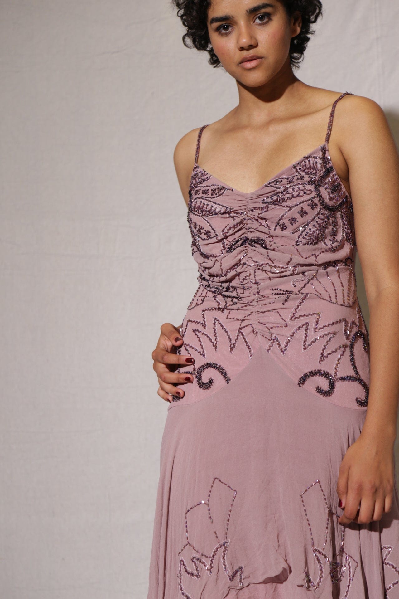SISTERGOLDEN Dress Lilac Waterfall Vintage Dress