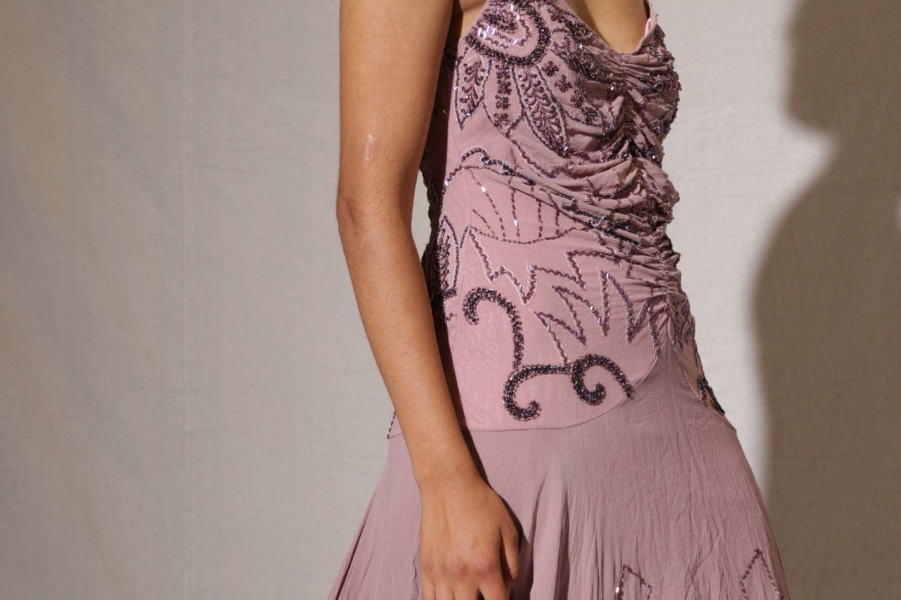 SISTERGOLDEN Dress Lilac Waterfall Vintage Dress
