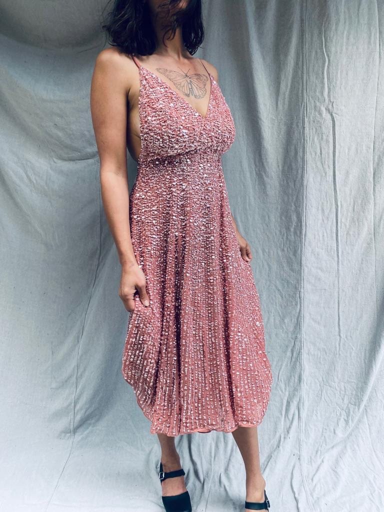 SisterGolden Dress Lindens Sequin Dress Rose