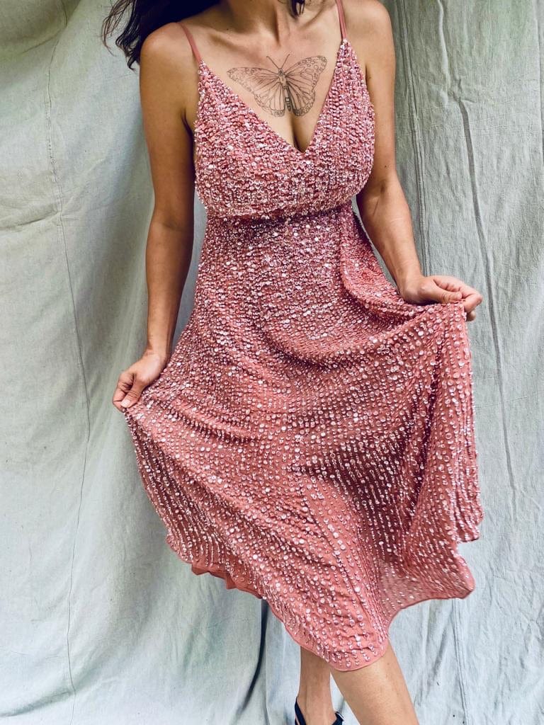 SisterGolden Dress Lindens Sequin Dress Rose