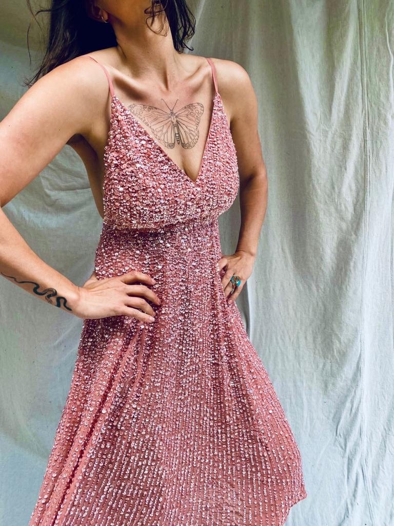 SisterGolden Dress Lindens Sequin Dress Rose