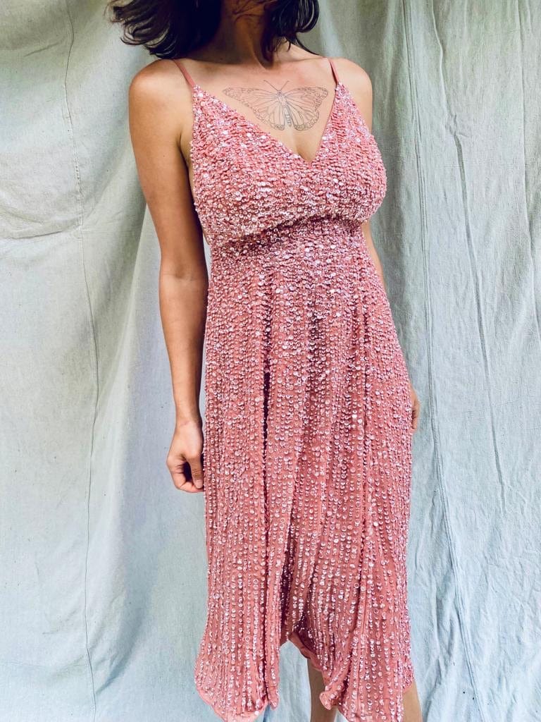 SisterGolden Dress Lindens Sequin Dress Rose