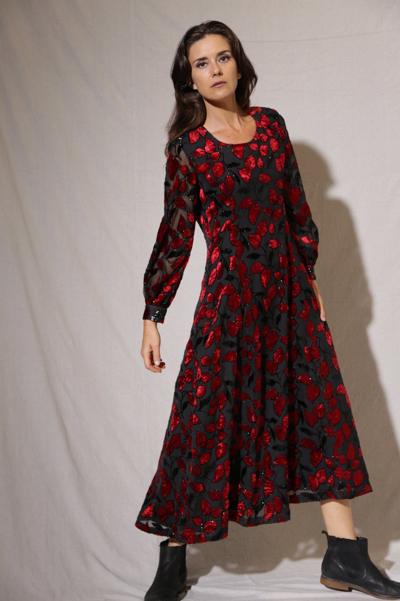 SisterGolden Dress Ruby Leaf Vintage Dress