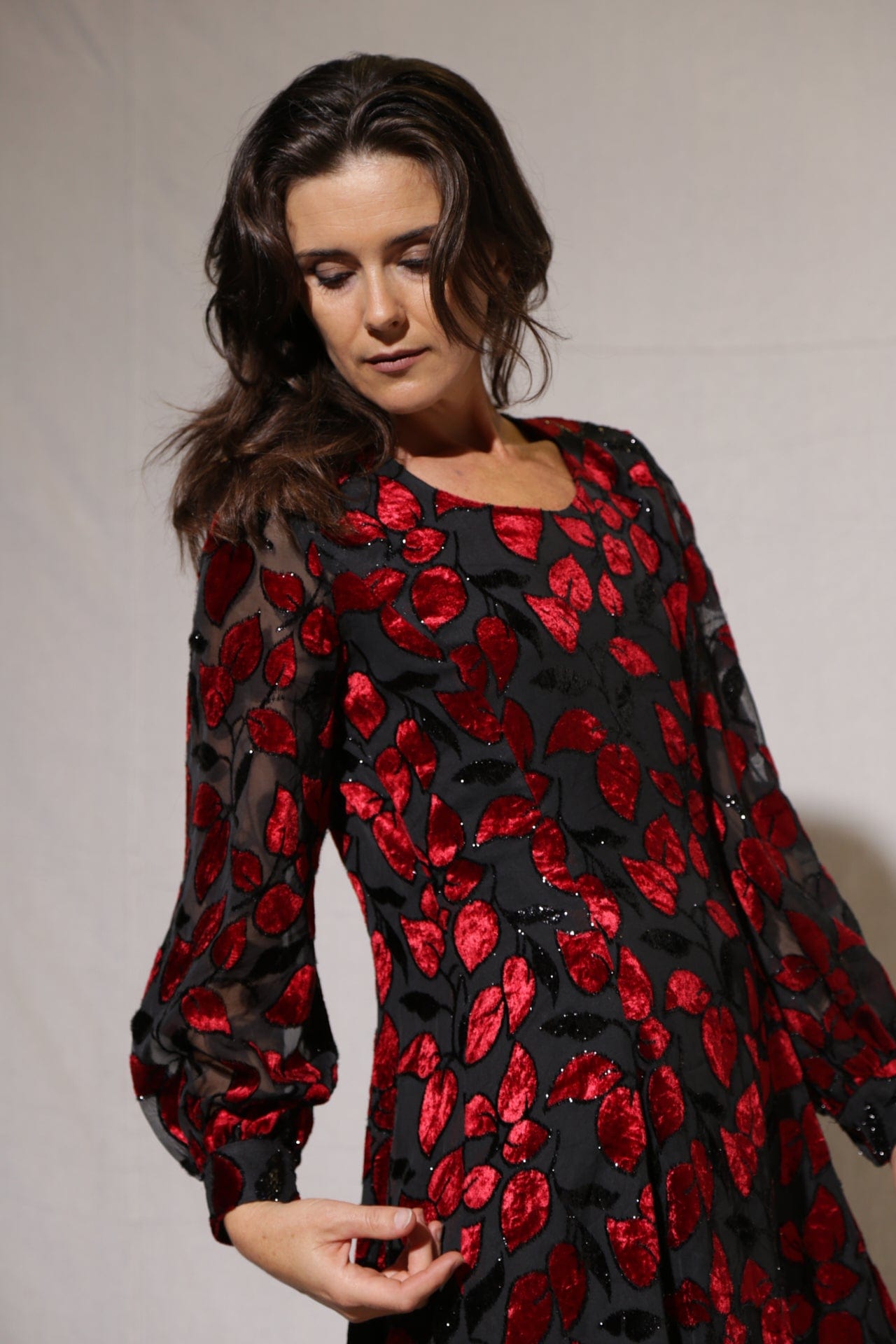 SisterGolden Dress Ruby Leaf Vintage Dress