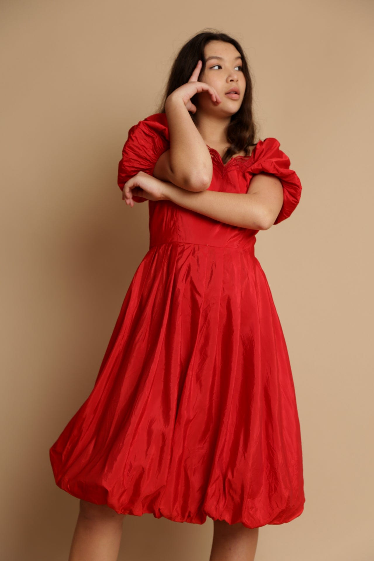 SisterGolden Dress Ruby Puff Dress