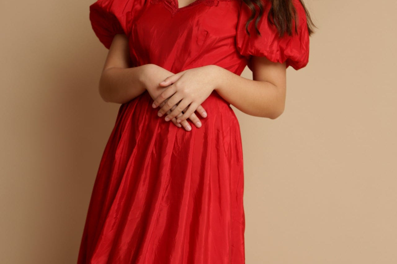 SisterGolden Dress Ruby Puff Dress