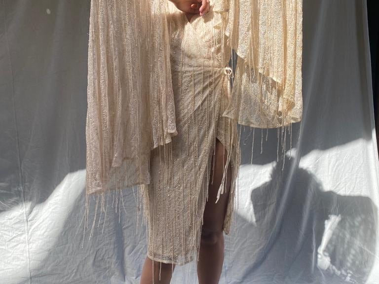 SisterGolden Dress Winged Egret Dress