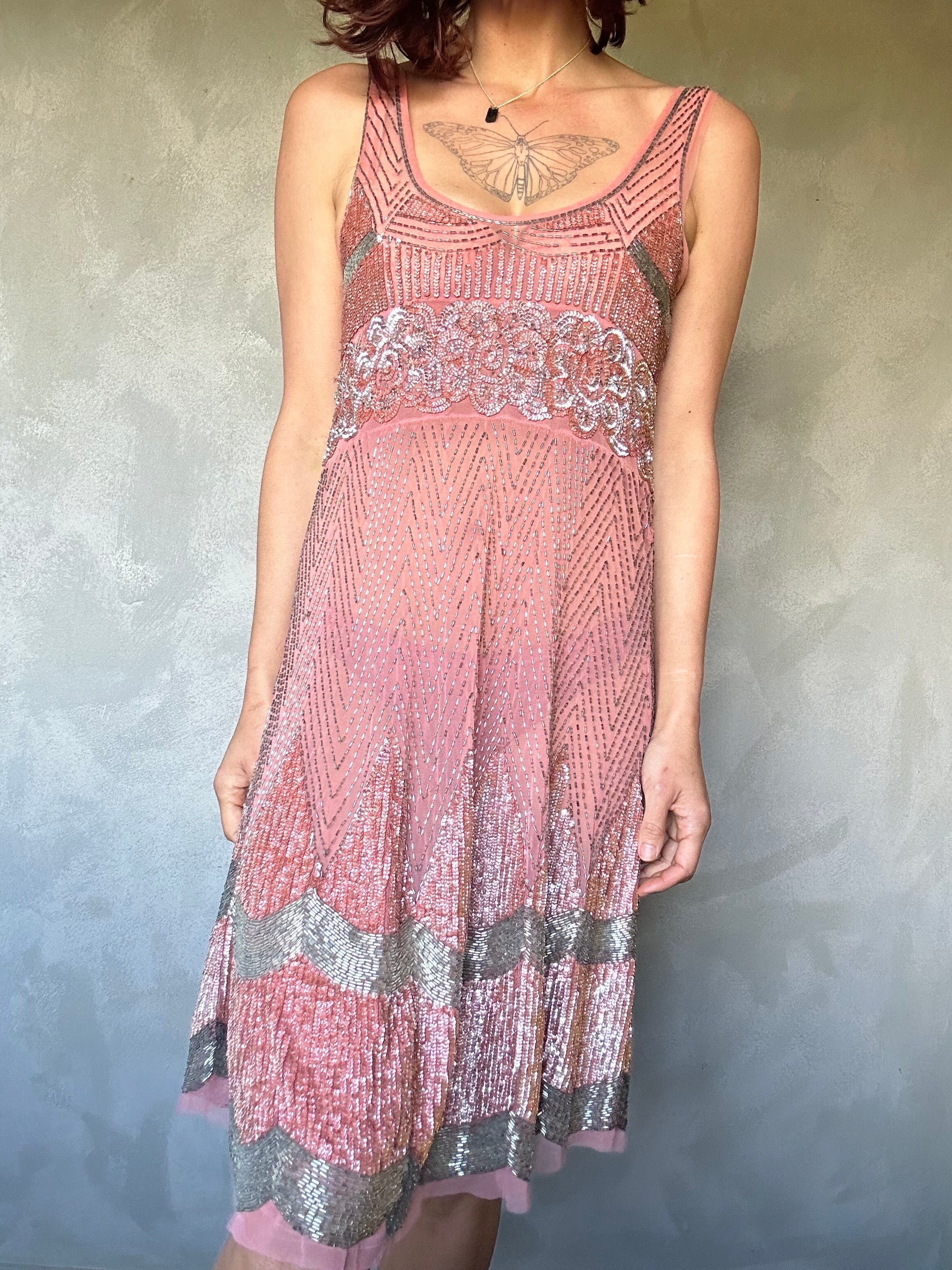 SisterGolden Dresses Genevieve Beaded Flapper Dress