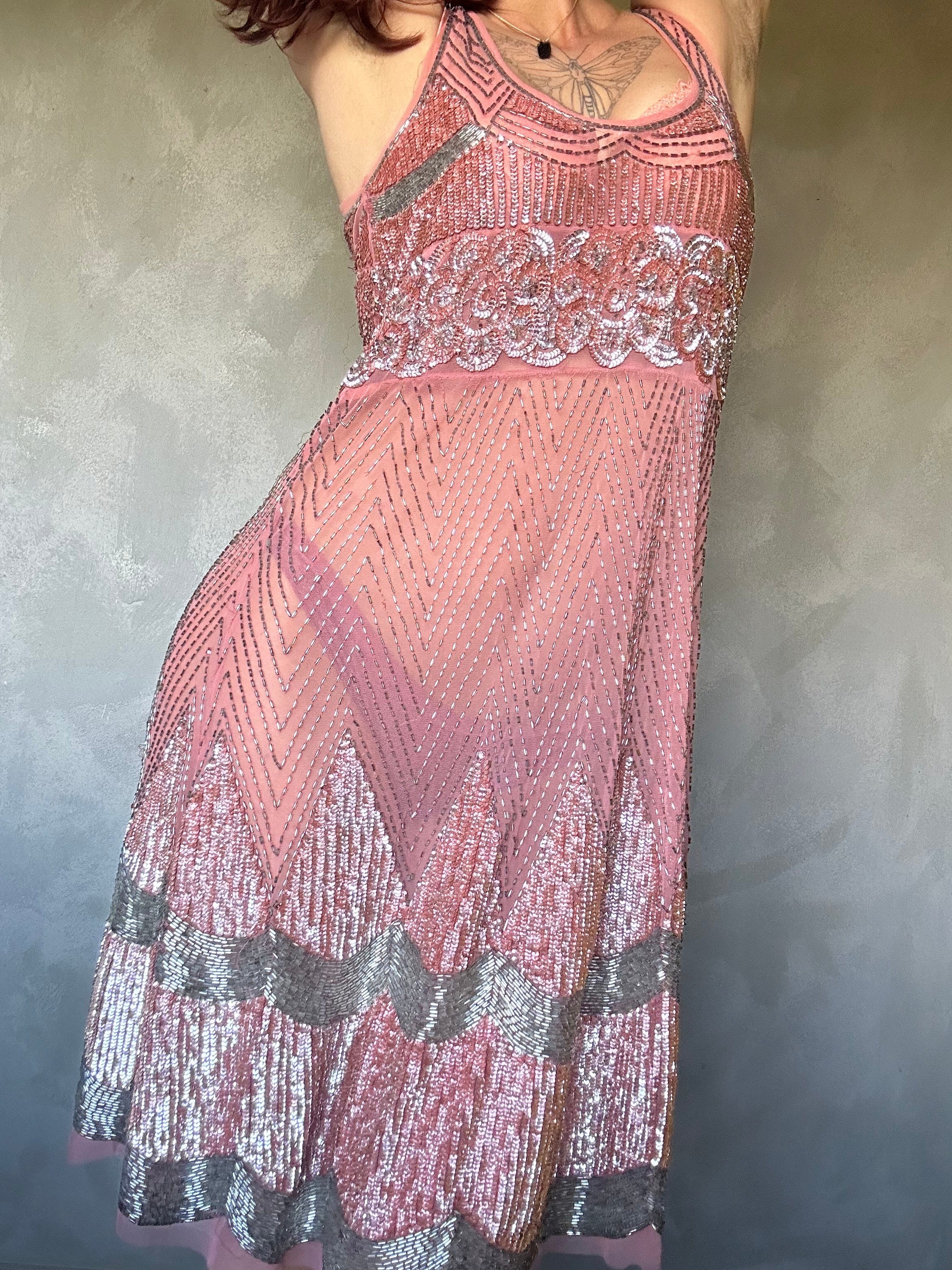 SisterGolden Dresses Genevieve Beaded Flapper Dress