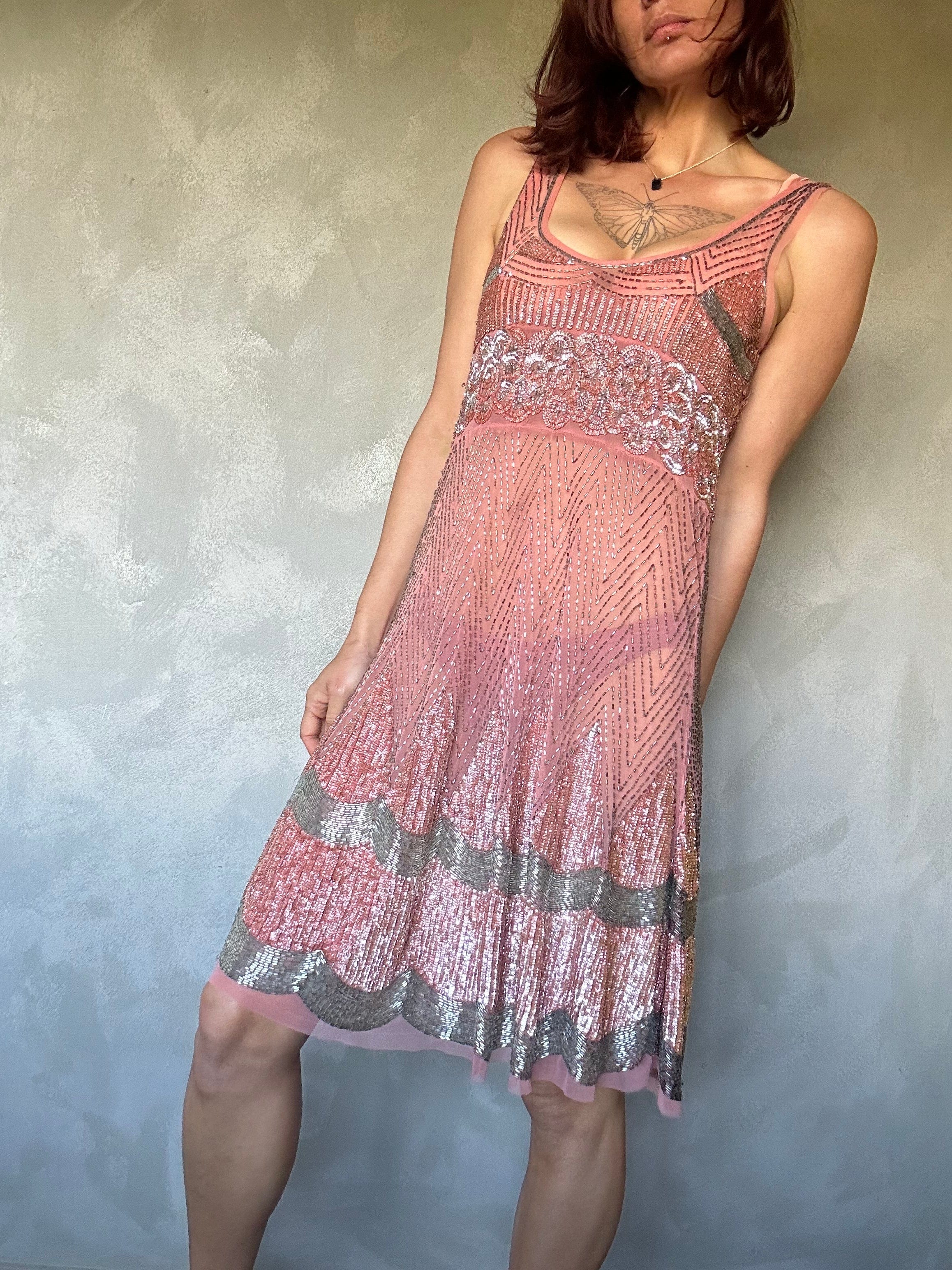 SisterGolden Dresses Genevieve Beaded Flapper Dress