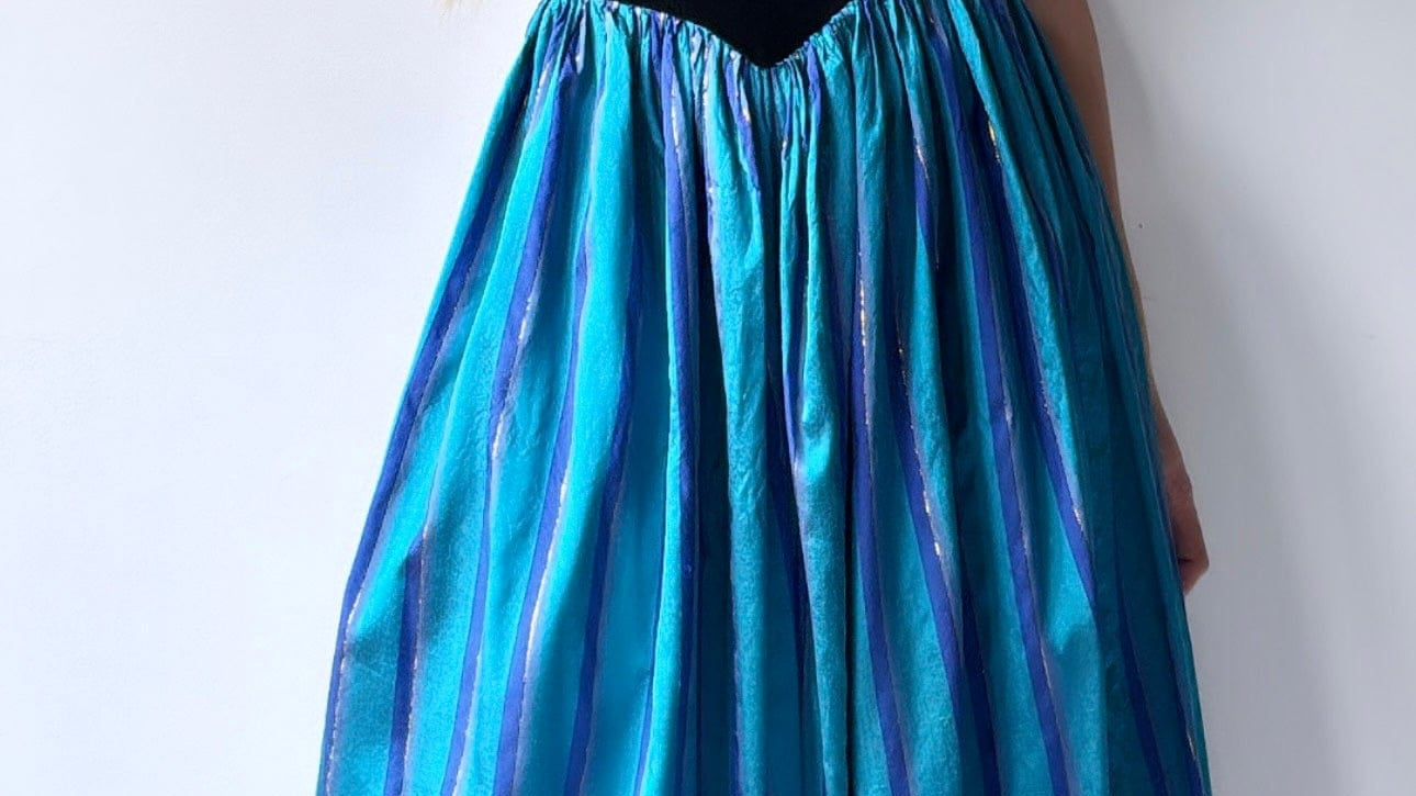 SisterGolden Dresses Silk Ocean Vintage Dress