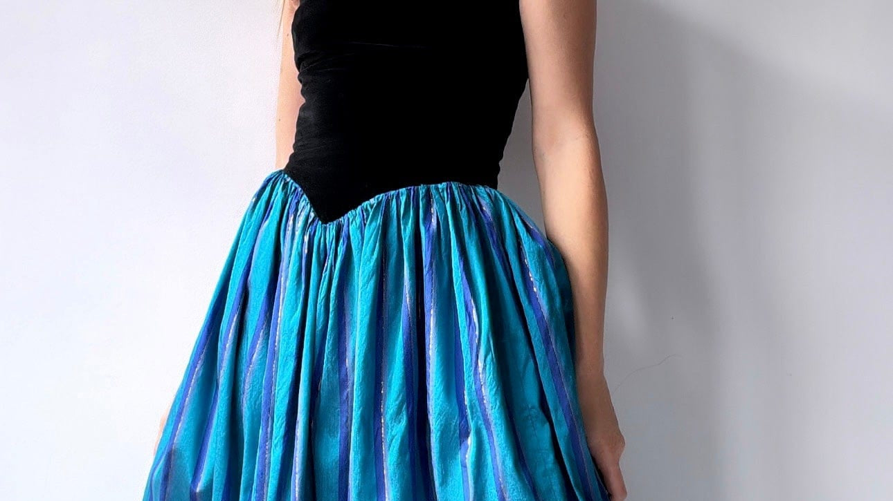 SisterGolden Dresses Silk Ocean Vintage Dress