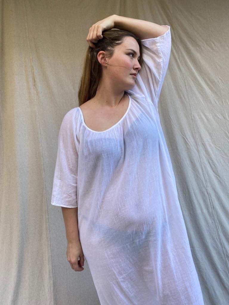 Sistergolden Dresses Summertime Round Neck Dress White