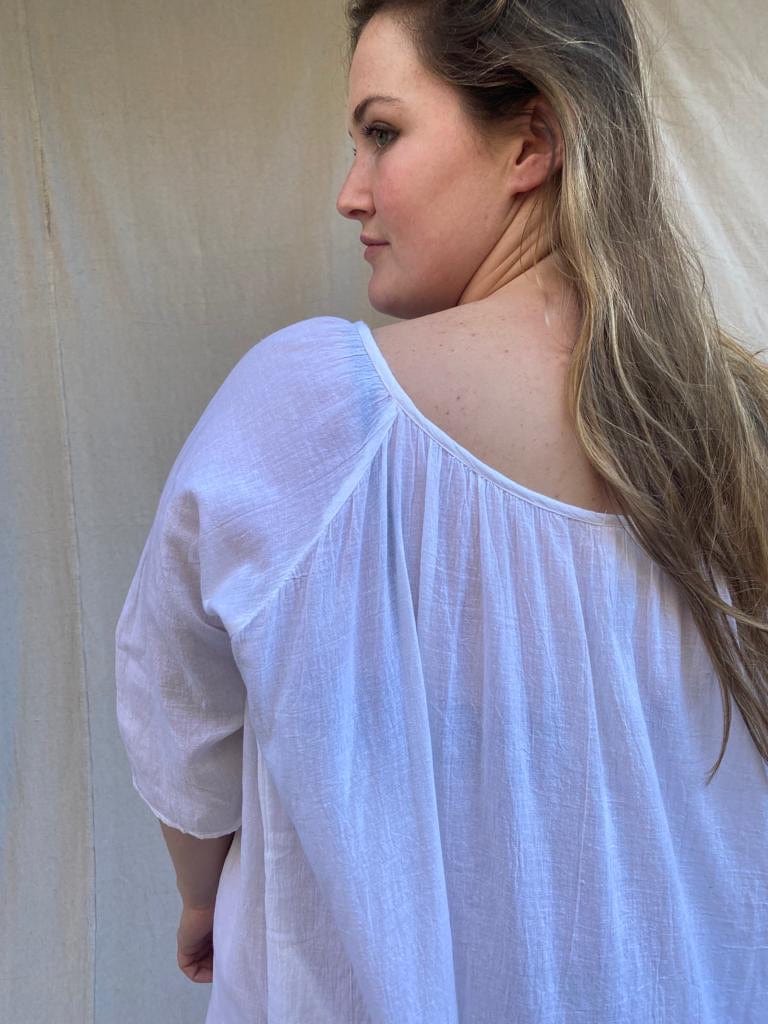 Sistergolden Dresses Summertime Round Neck Dress White