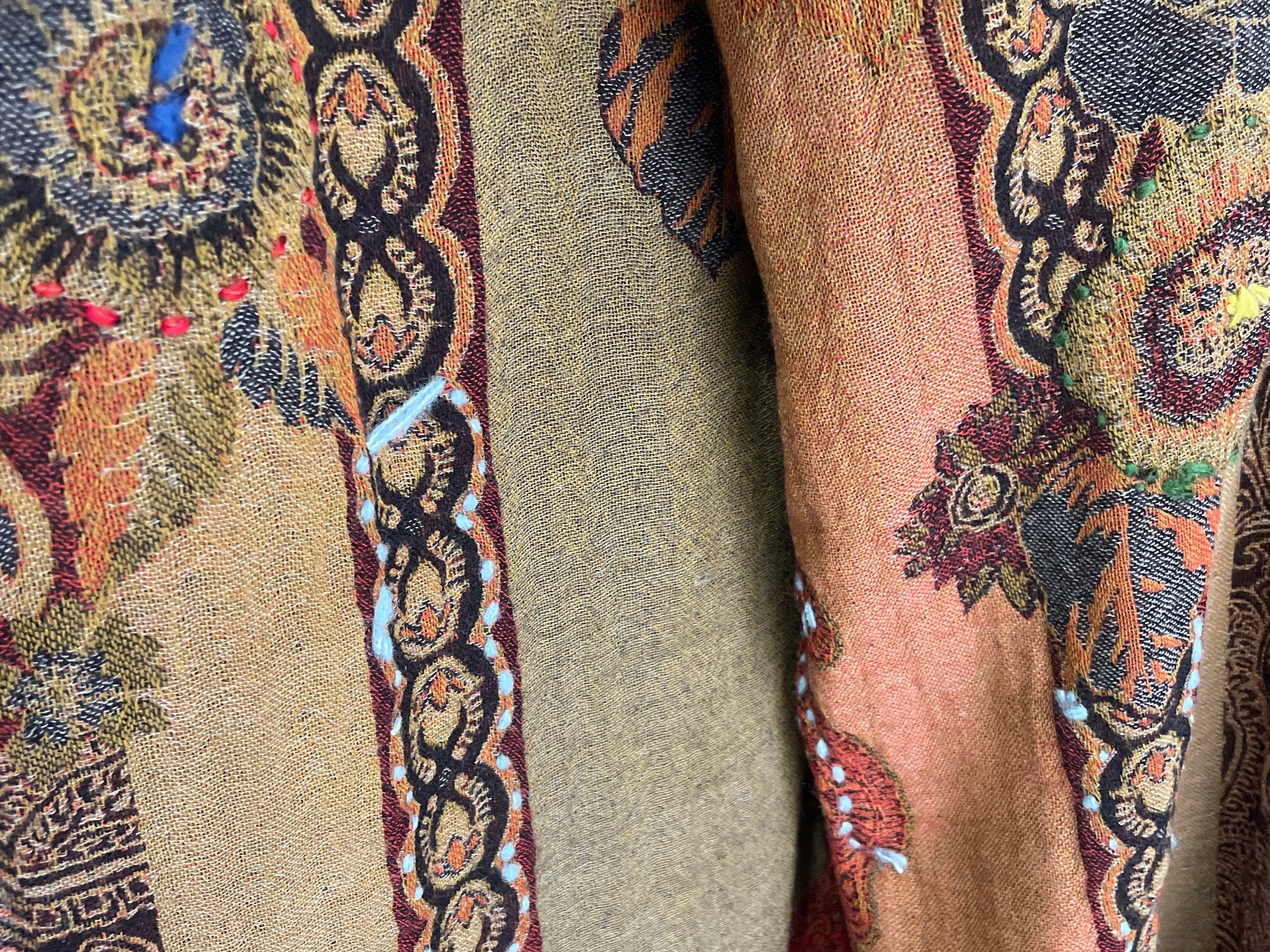 Fine Woollen Embroidered Scarf Black, Sistergolden, Sistergolden