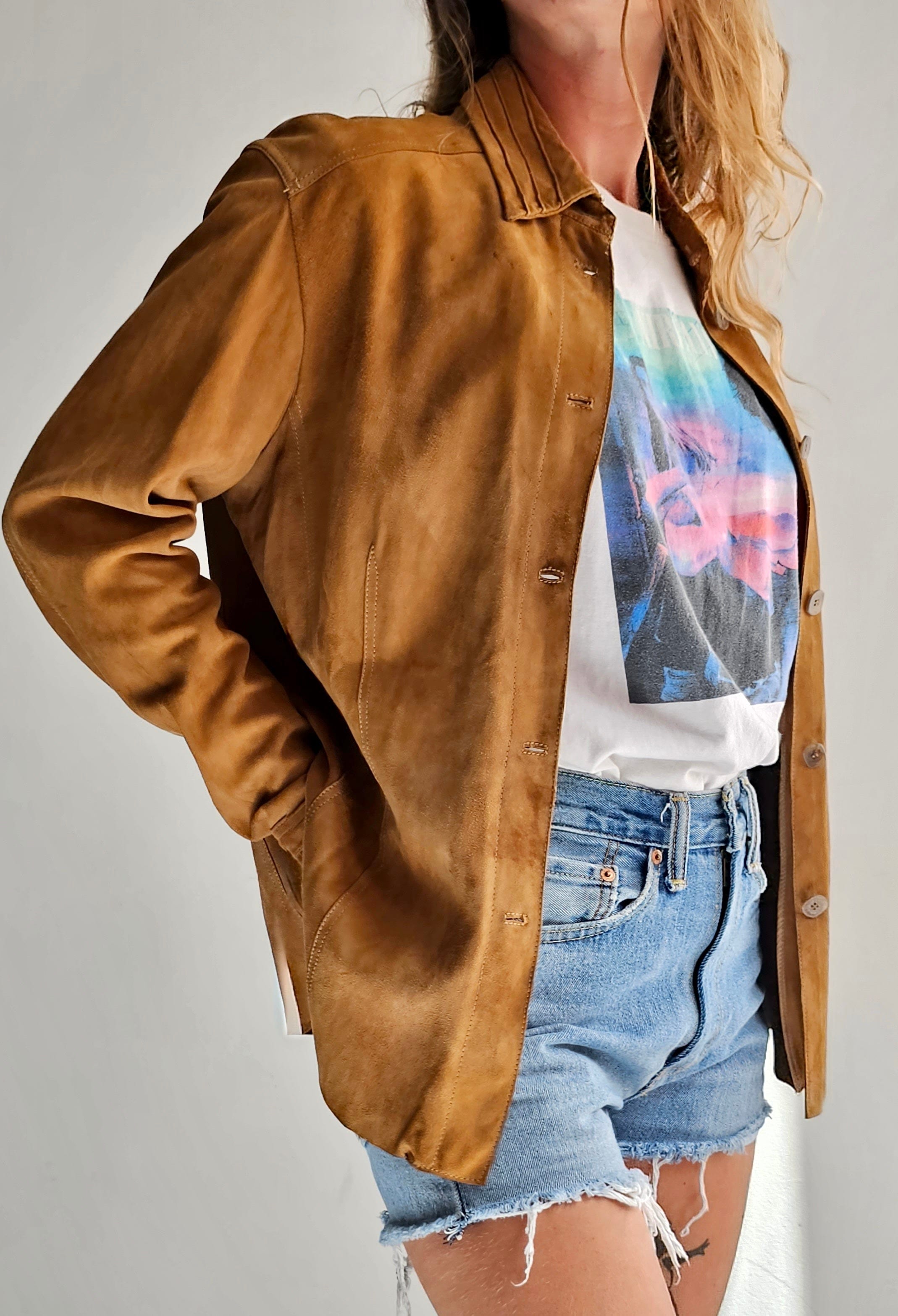 Sistergolden Gia Vintage Suede Shacket