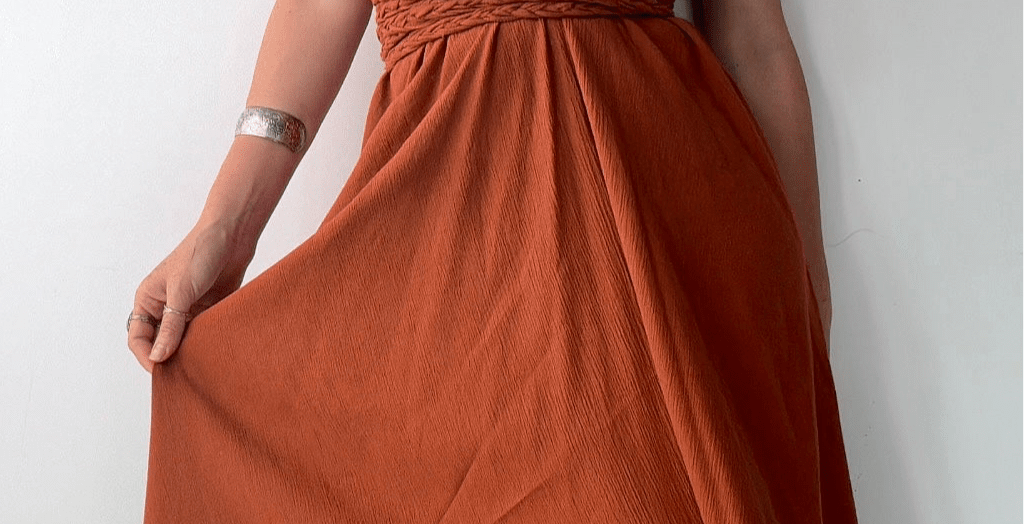 Sistergolden Grecian Dress Rust