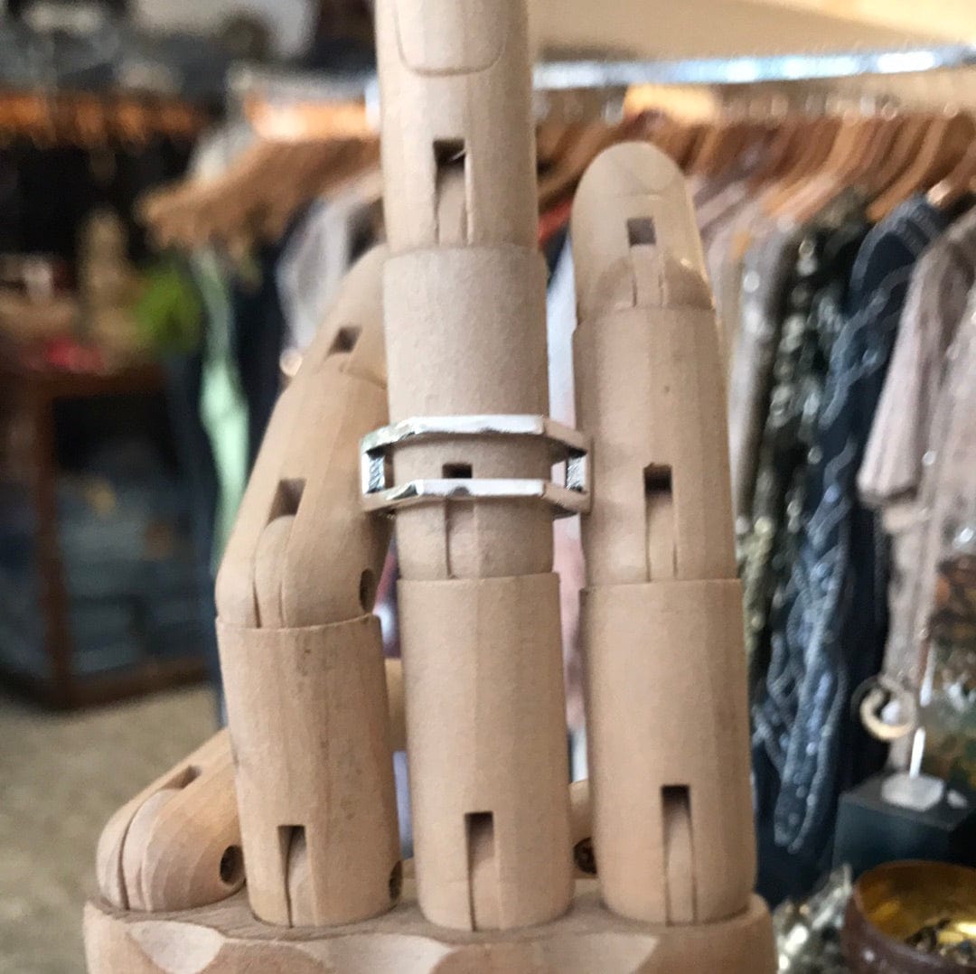 Sistergolden Hexagon Silver Ring