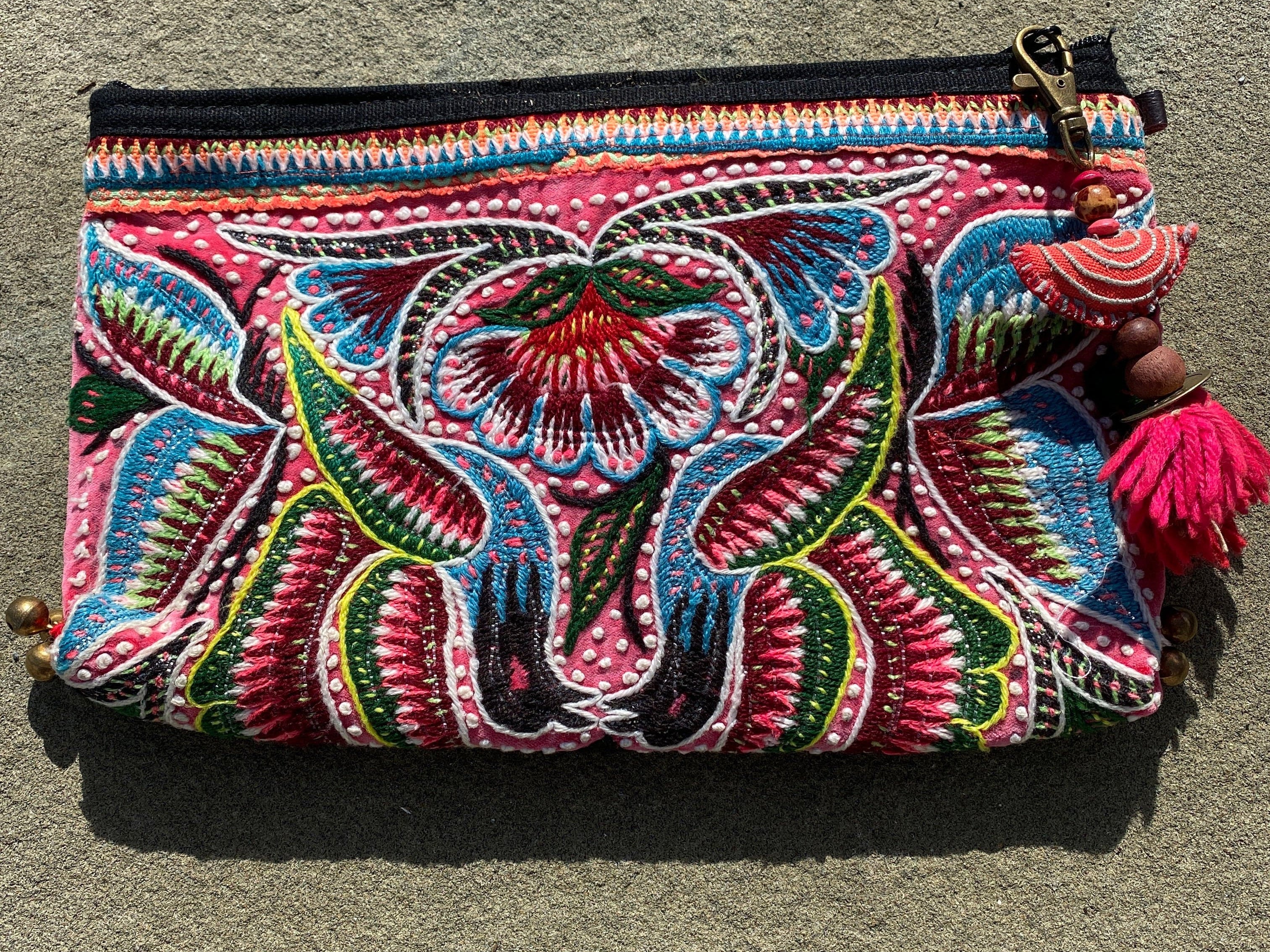 SisterGolden Hmong Lotus Flower Clutch