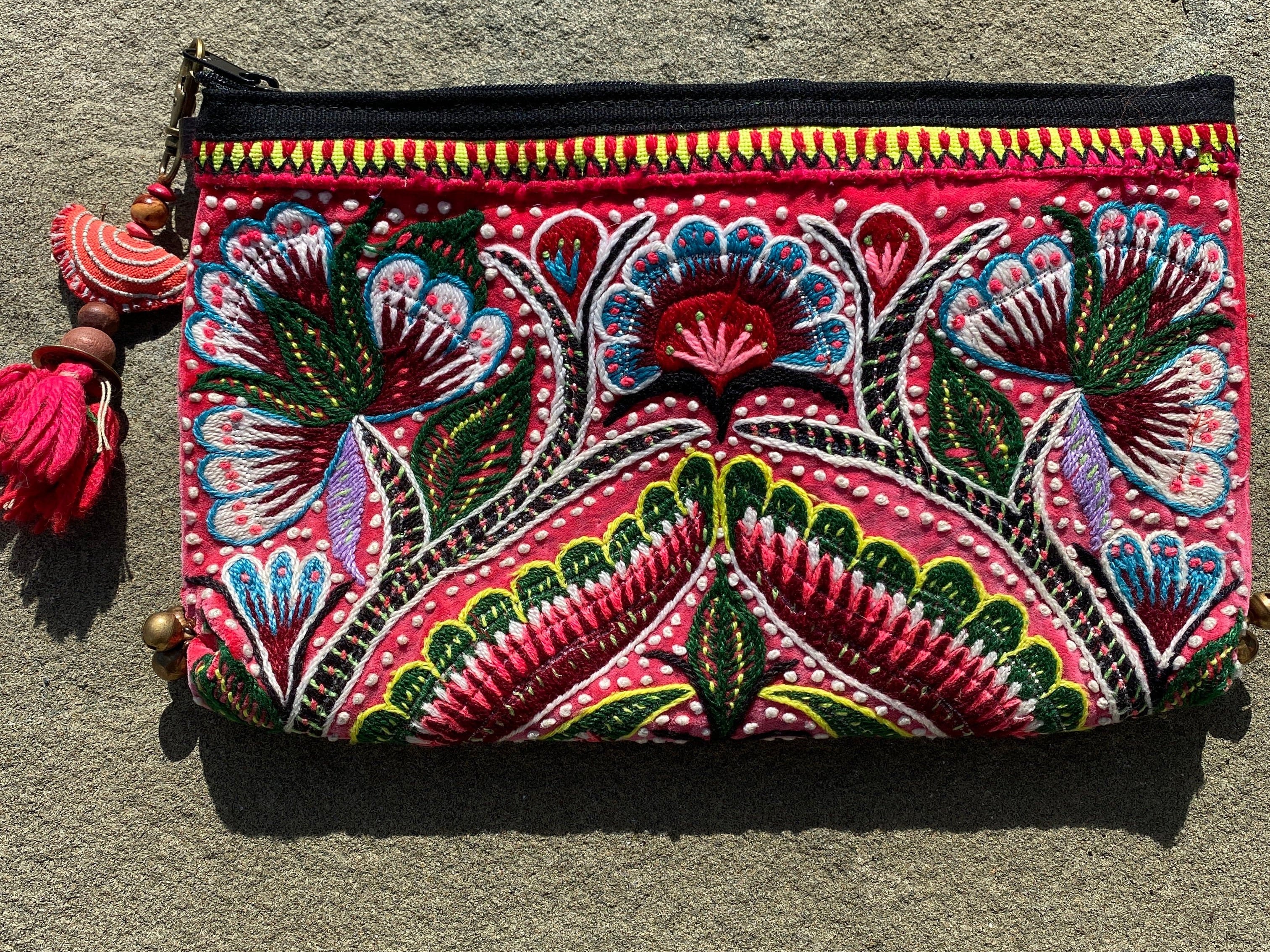 SisterGolden Hmong Lotus Flower Clutch