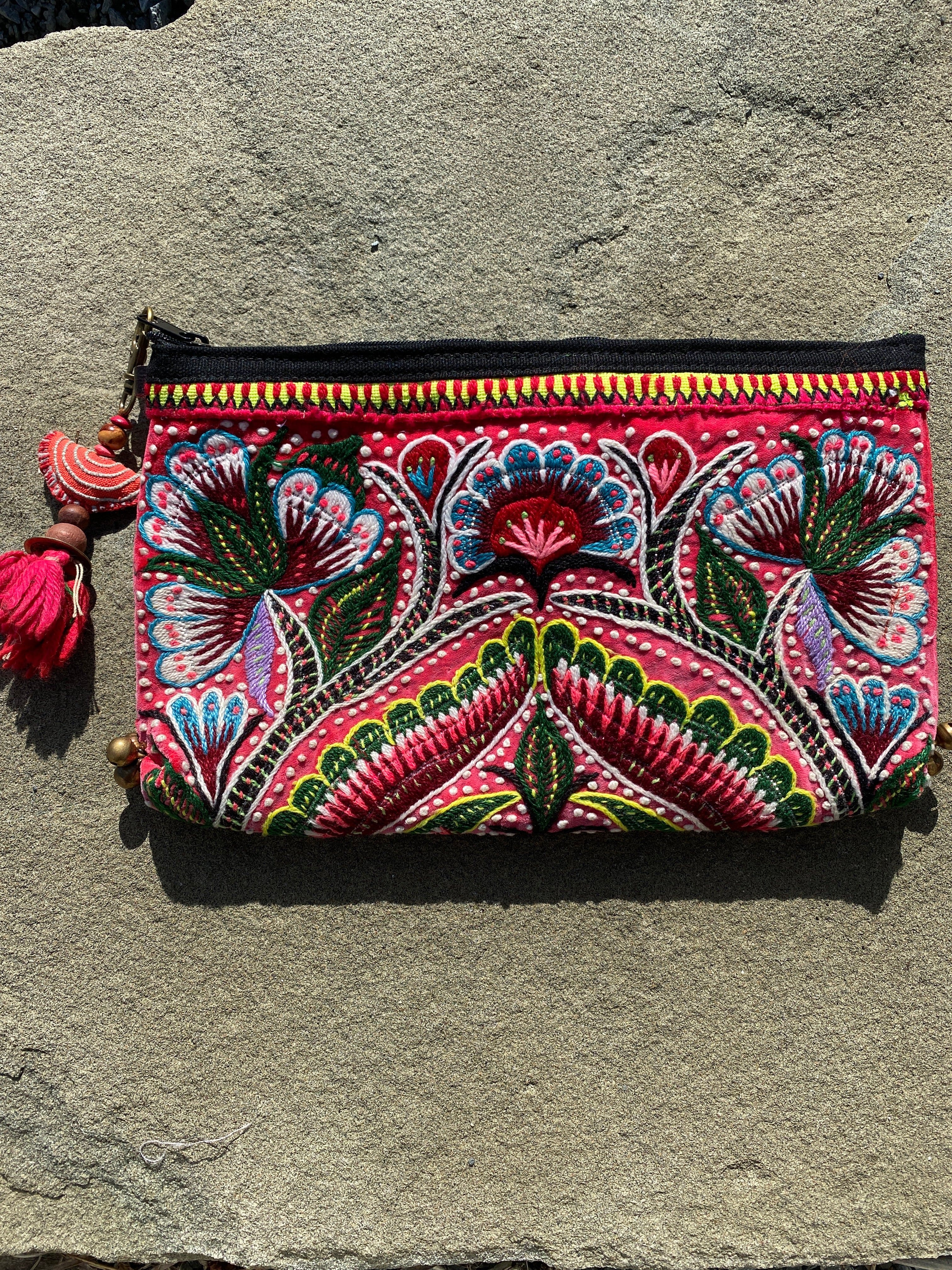SisterGolden Hmong Lotus Flower Clutch