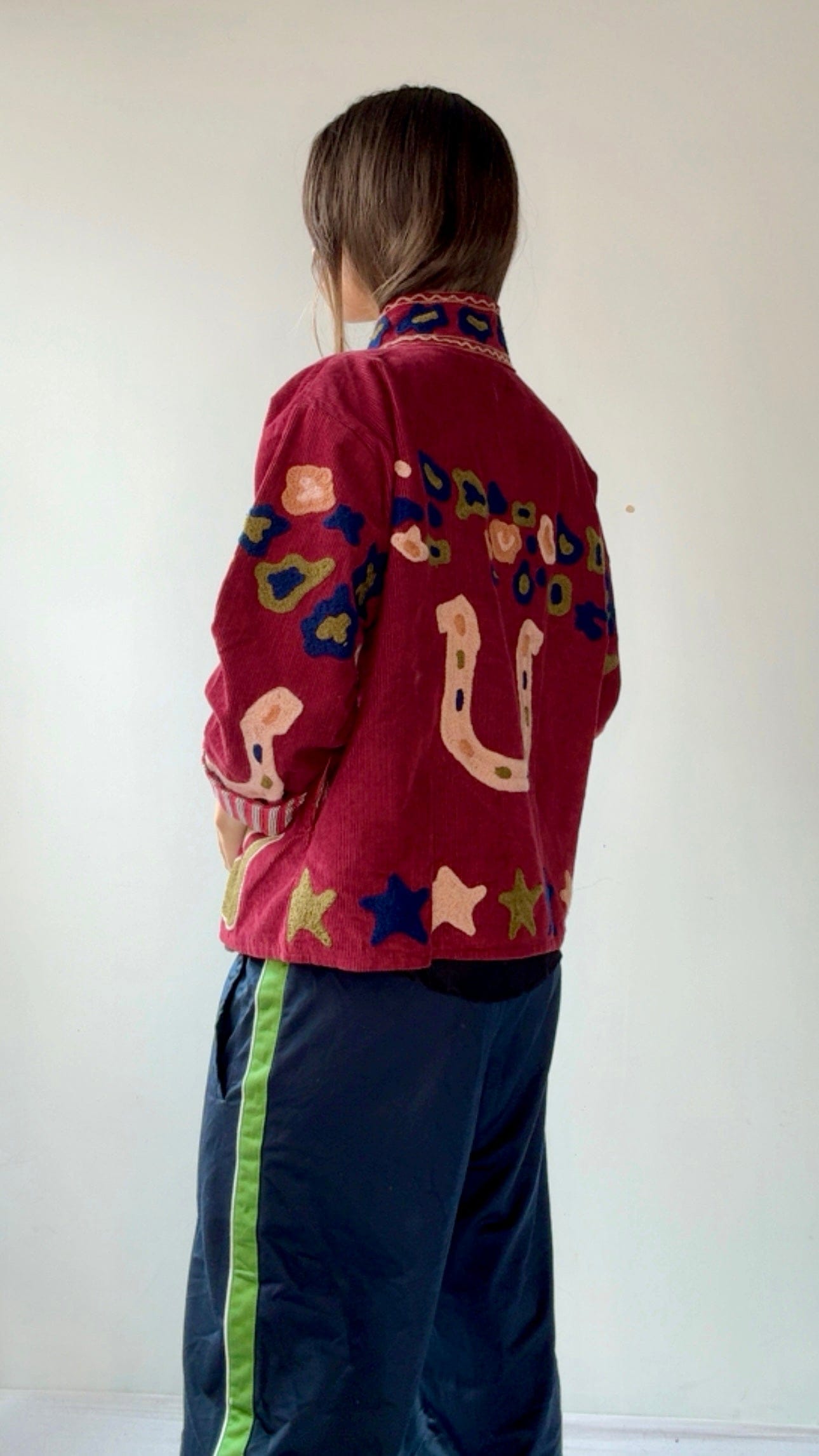 Sistergolden Horse Shoe Cord Jacket Berry