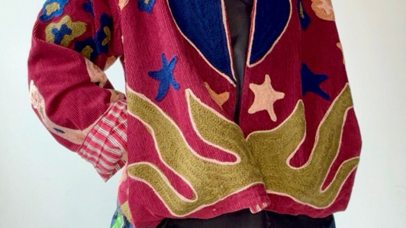 Sistergolden Horse Shoe Cord Jacket Berry