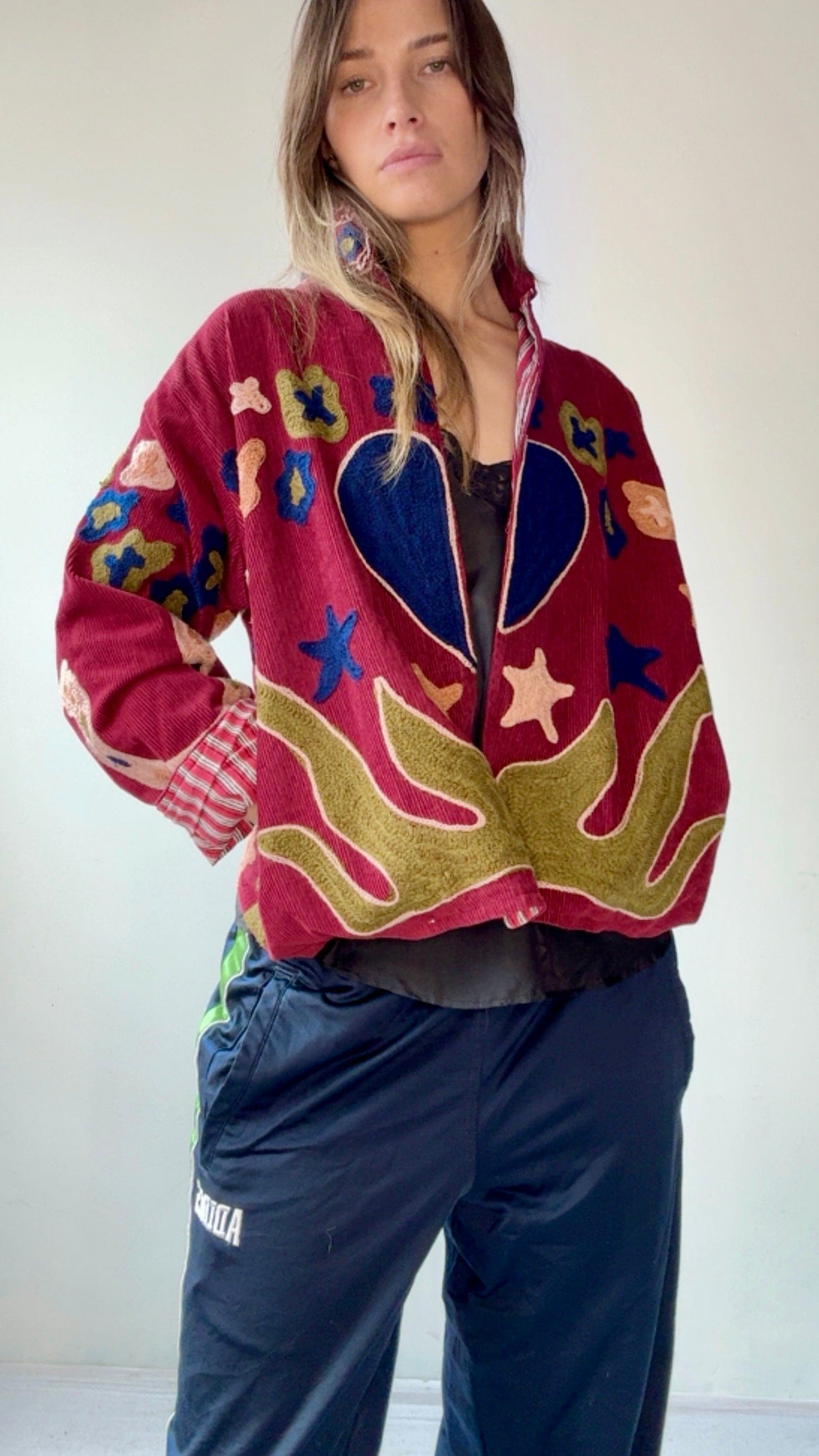 Sistergolden Horse Shoe Cord Jacket Berry