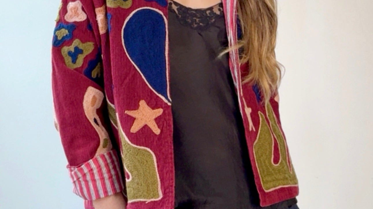 Sistergolden Horse Shoe Cord Jacket Berry